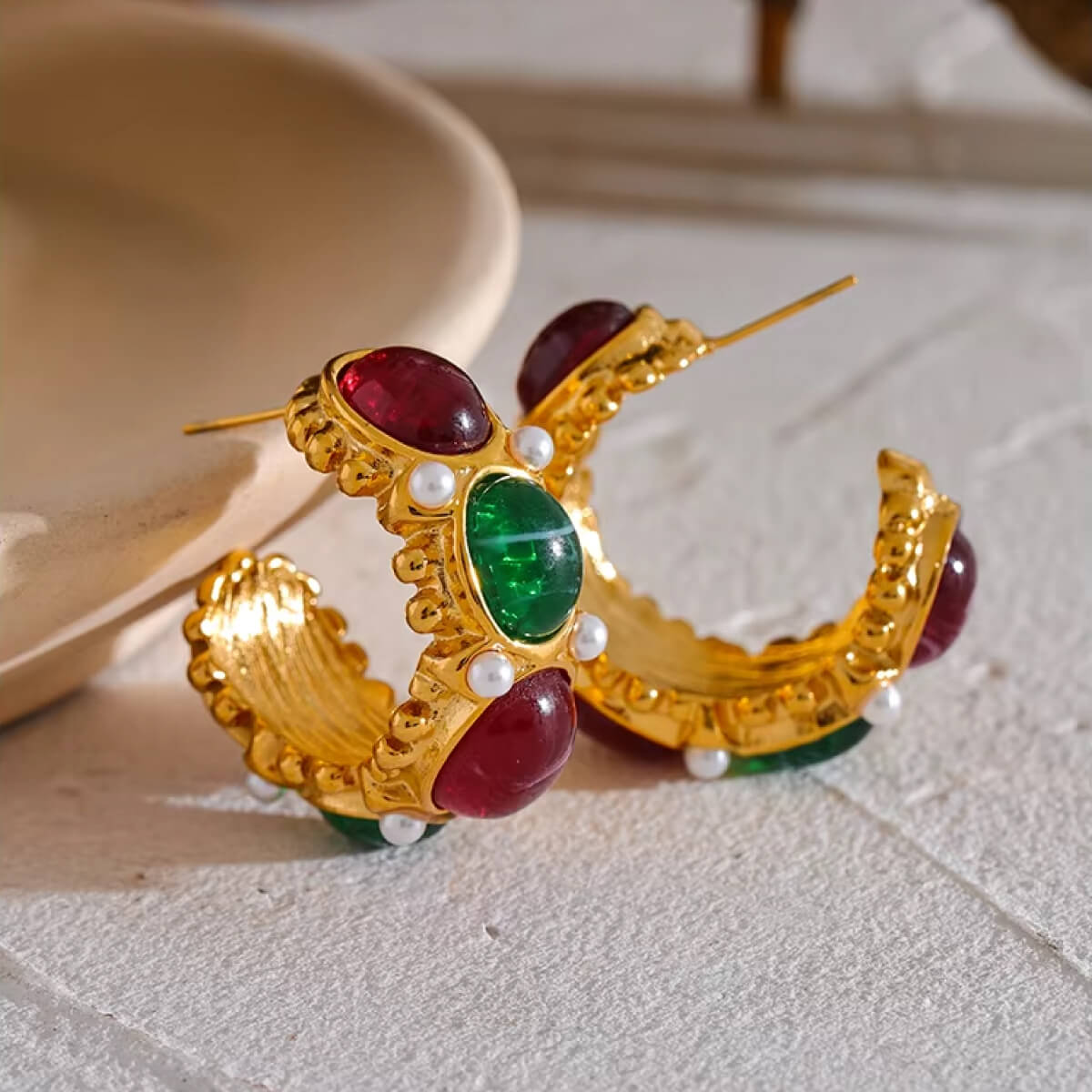 French Charm Hoop Earrings gold | MILK MONEY milkmoney.co | cute earring sets. cute dangle earrings. cute hoop earrings. cute cheap earrings. cute cheap earrings. cute small earrings. fun dangle earrings. trendy dangle earrings. affordable earrings. trendy dangle earrings. cute drop earrings. cute trendy earrings.