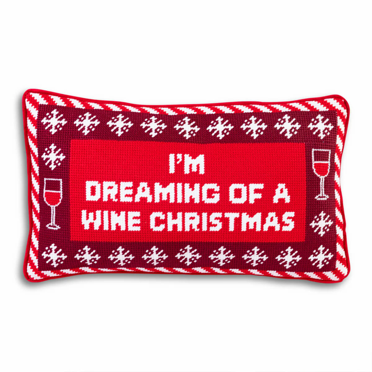 Furbish Studio Dreaming of Wine Needlepoint Pillow red front | MILK MONEY milkmoney.co | Home decor online, Modern home decor, Luxury home furnishings, Best home decor, Home accessories for sale, Living room furniture sets, Kitchen decor ideas, Wall art for home, Bathroom accessories, Vintage home decor, Minimalist home decor