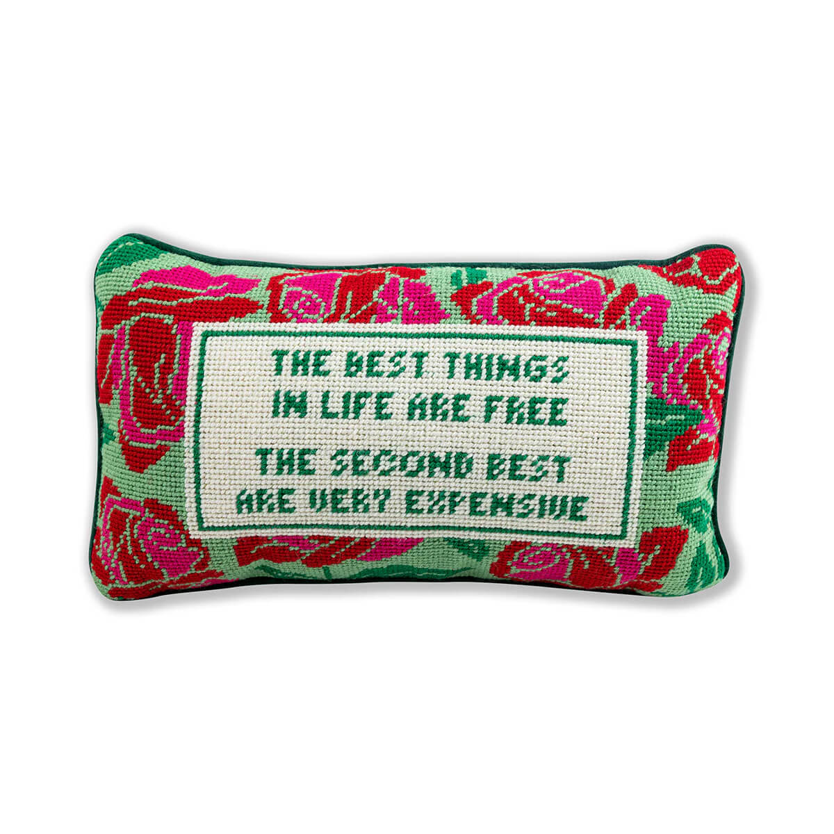 Furbish Studio Expensive Needlepoint Pillow front | MILK MONEY milkmoney.co | Home decor online, Modern home decor, Luxury home furnishings, Best home decor, Home accessories for sale, Living room furniture sets, Kitchen decor ideas, Wall art for home, Bathroom accessories, Vintage home decor, Minimalist home decor