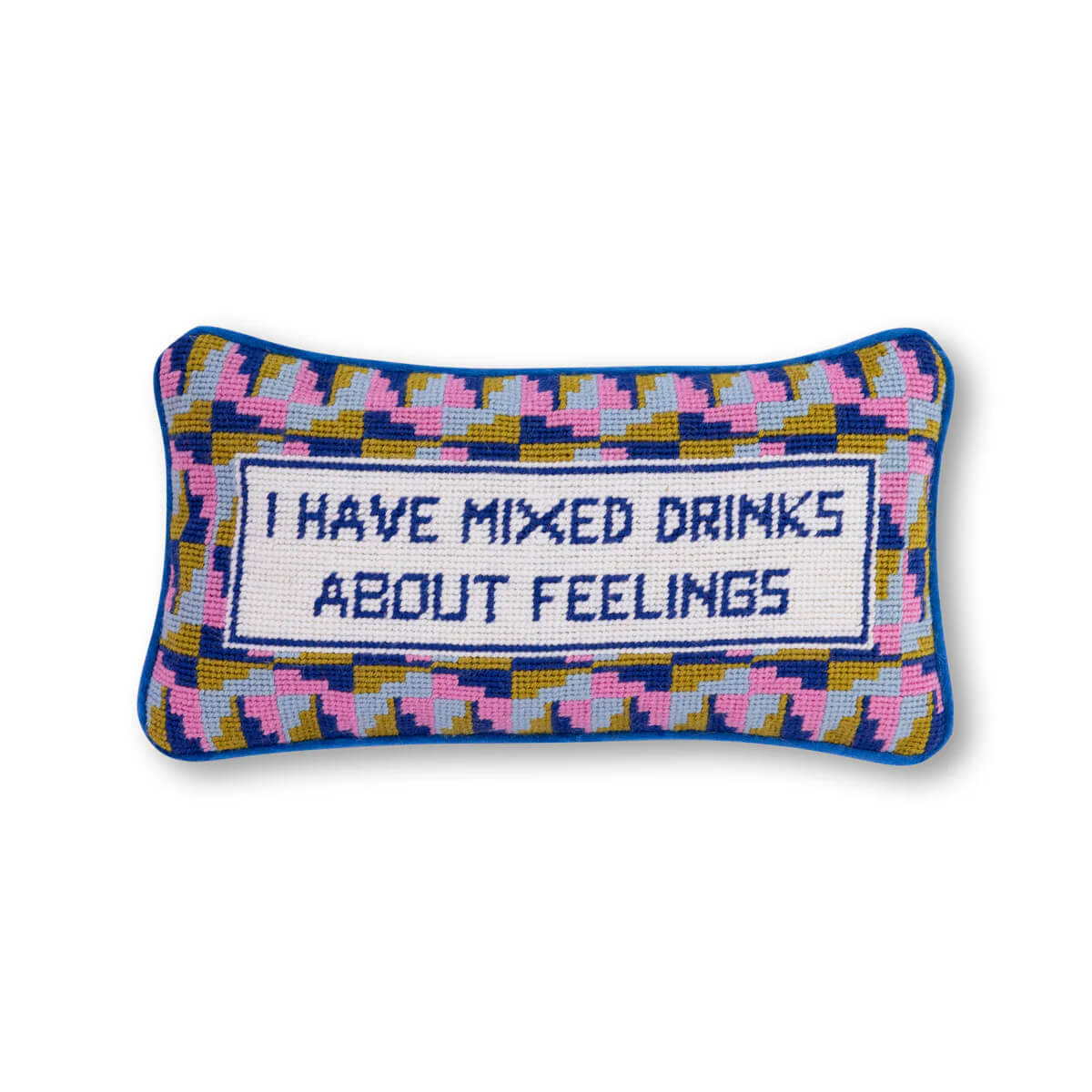 Furbish Studio Mixed Drinks Needlepoint Pillow front | MILK MONEY milkmoney.co | Home decor online, Modern home decor, Luxury home furnishings, Best home decor, Home accessories for sale, Living room furniture sets, Kitchen decor ideas, Wall art for home, Bathroom accessories, Vintage home decor, Minimalist home decor