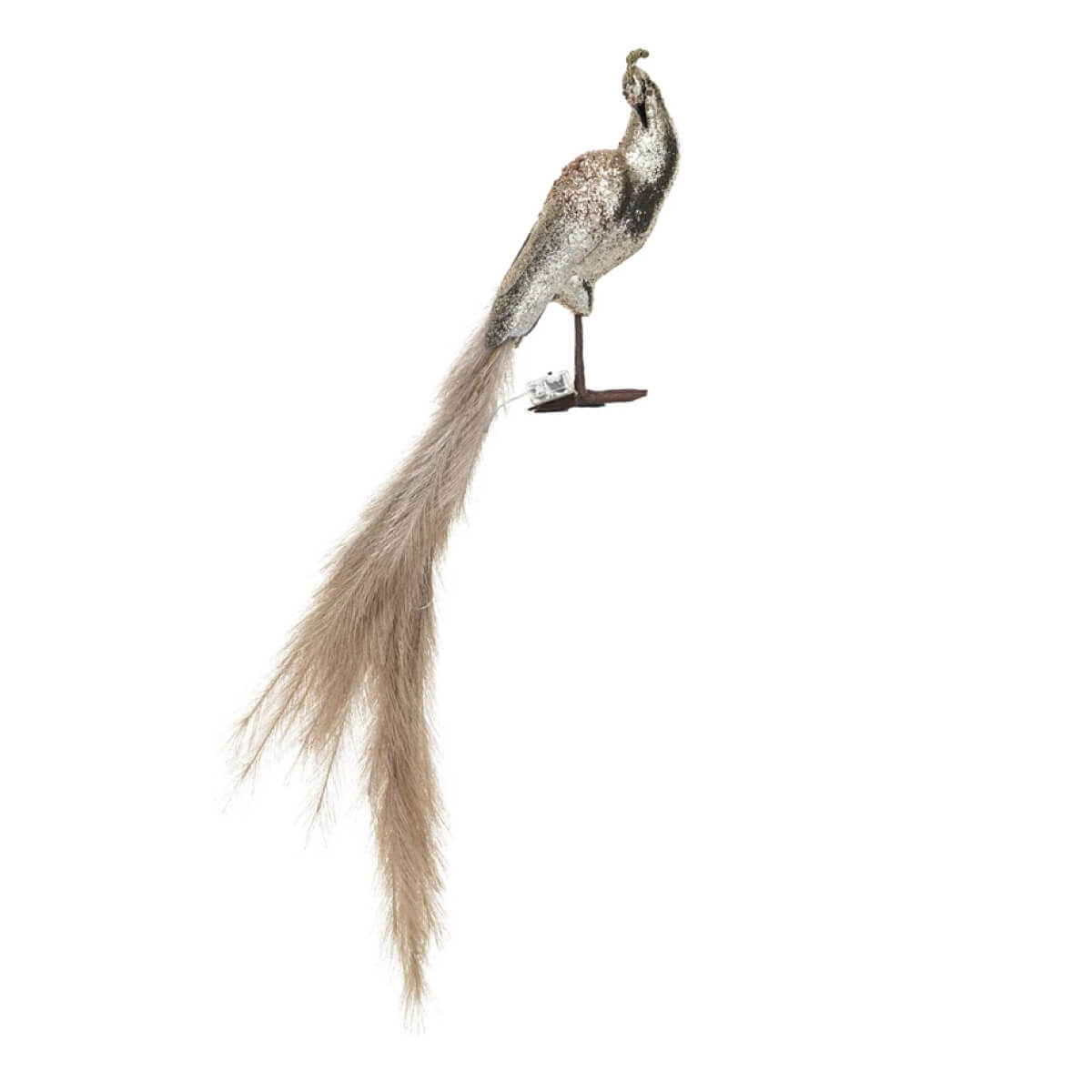 Glitter Feather Peacock with LED Lights