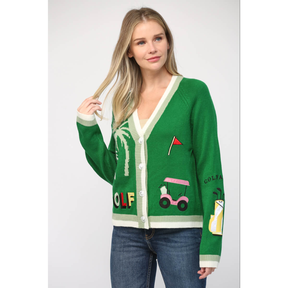 Golf Patched Cardigan