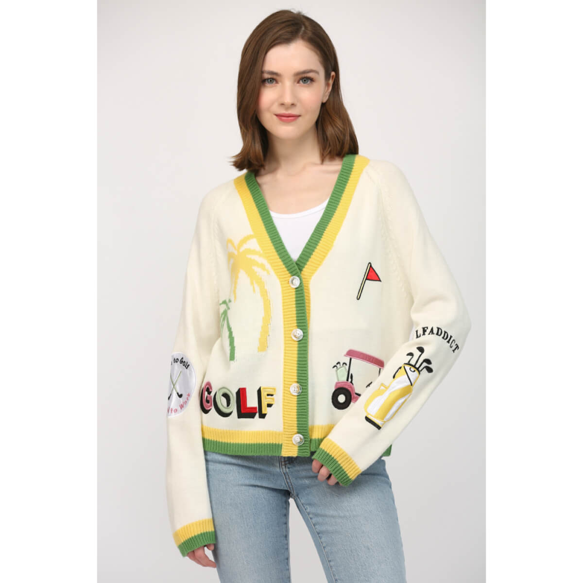 Golf Patched Cardigan