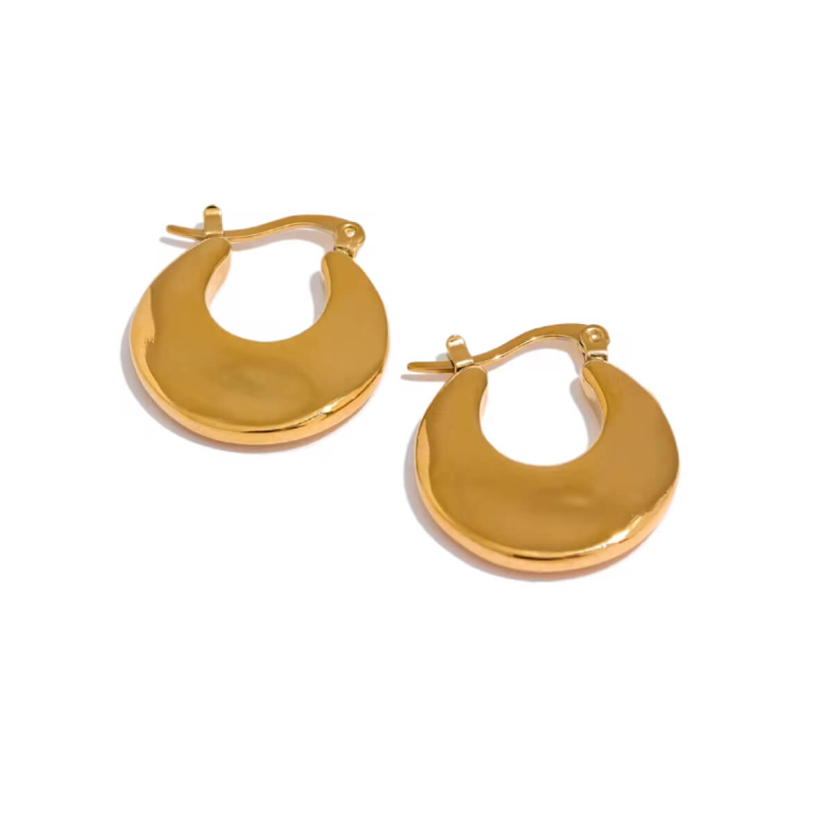 Gradual Flat Hoop Earrings gold front | MILK MONEY milkmoney.co | cute earring sets. cute dangle earrings. cute hoop earrings. cute cheap earrings. cute cheap earrings. cute small earrings. fun dangle earrings. trendy dangle earrings. affordable earrings. trendy dangle earrings. cute drop earrings. cute trendy earrings.