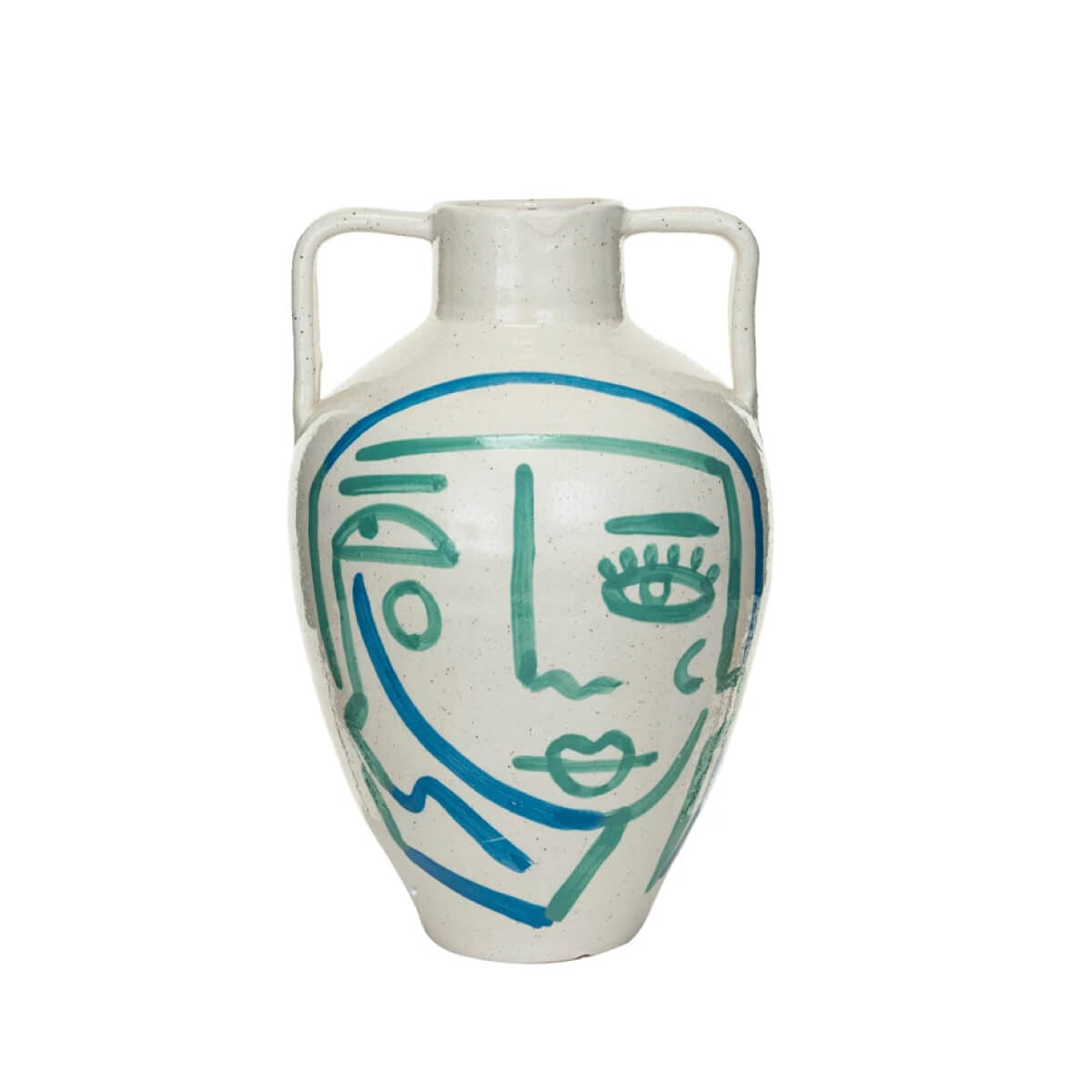 Hand-Painted Abstract Face Terra-cotta Urn front | MILK MONEY milkmoney.co | Home decor online, Modern home decor, Luxury home furnishings, Best home decor, Home accessories for sale, Living room furniture sets, Kitchen decor ideas, Wall art for home, Bathroom accessories, Vintage home decor, Minimalist home decor
