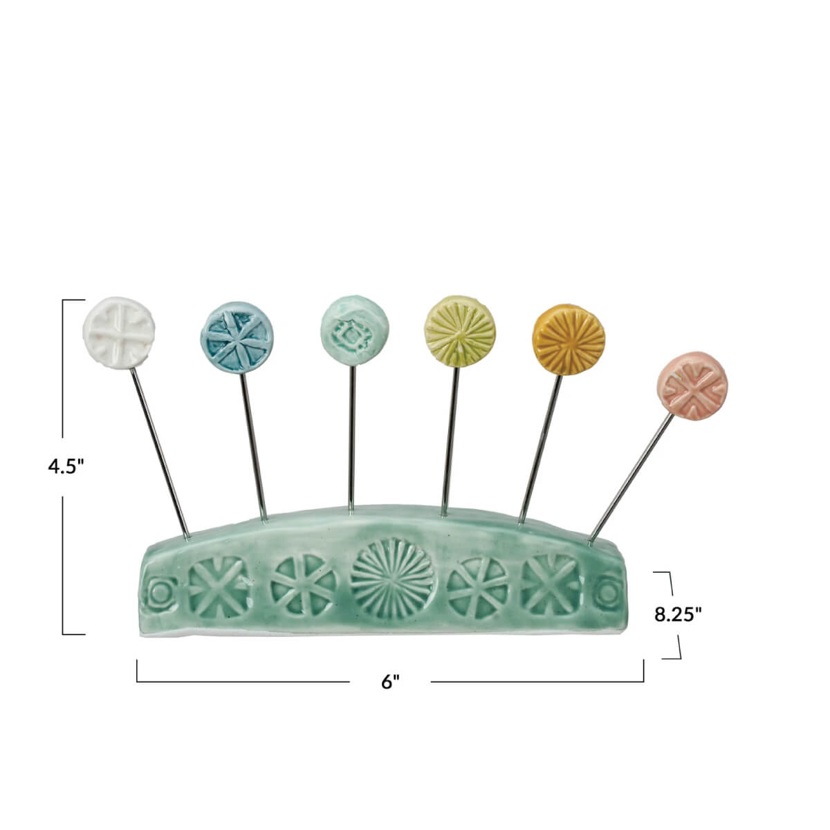 Hand-Painted Debossed Stoneware Appetizer Picks w/ Holder front | MILK MONEY milkmoney.co | Home decor online, Modern home decor, Luxury home furnishings, Best home decor, Home accessories for sale, Living room furniture sets, Kitchen decor ideas, Wall art for home, Bathroom accessories, Vintage home decor, Minimalist home decor