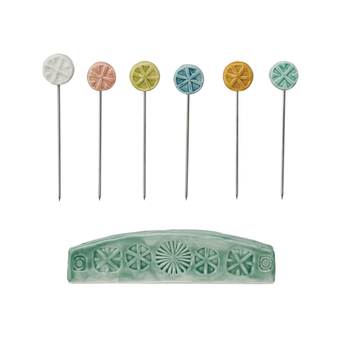 Hand-Painted Debossed Stoneware Appetizer Picks w/ Holder front | MILK MONEY milkmoney.co | Home decor online, Modern home decor, Luxury home furnishings, Best home decor, Home accessories for sale, Living room furniture sets, Kitchen decor ideas, Wall art for home, Bathroom accessories, Vintage home decor, Minimalist home decor