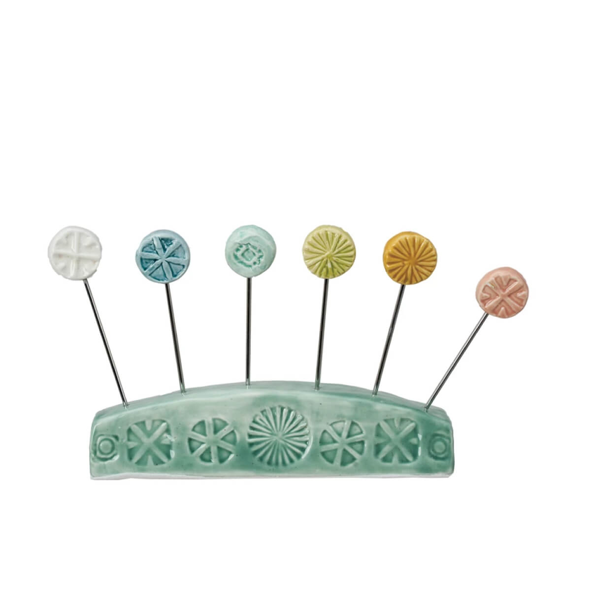 Hand-Painted Debossed Stoneware Appetizer Picks w/ Holder front | MILK MONEY milkmoney.co | Home decor online, Modern home decor, Luxury home furnishings, Best home decor, Home accessories for sale, Living room furniture sets, Kitchen decor ideas, Wall art for home, Bathroom accessories, Vintage home decor, Minimalist home decor