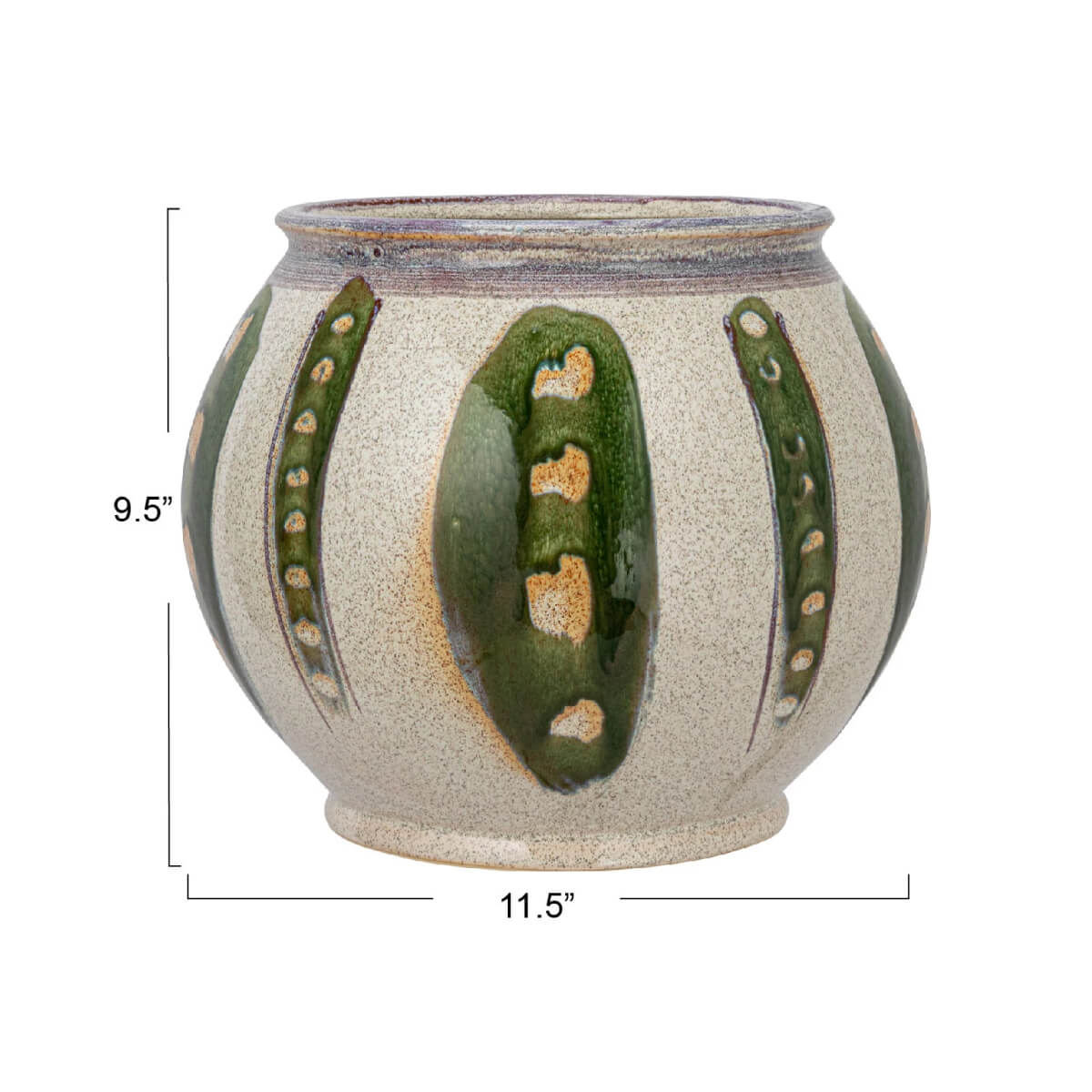 Hand-Painted Stoneware Planter