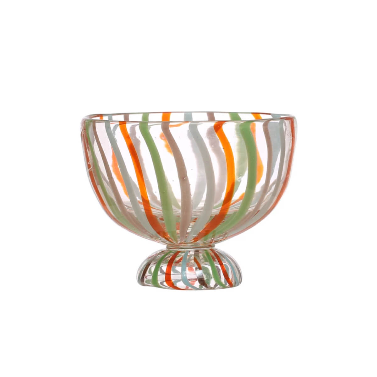 Hand-Painted Striped Glass Footed Bowl front | MILK MONEY milkmoney.co | Home decor online, Modern home decor, Luxury home furnishings, Best home decor, Home accessories for sale, Living room furniture sets, Kitchen decor ideas, Wall art for home, Bathroom accessories, Vintage home decor, Minimalist home decor