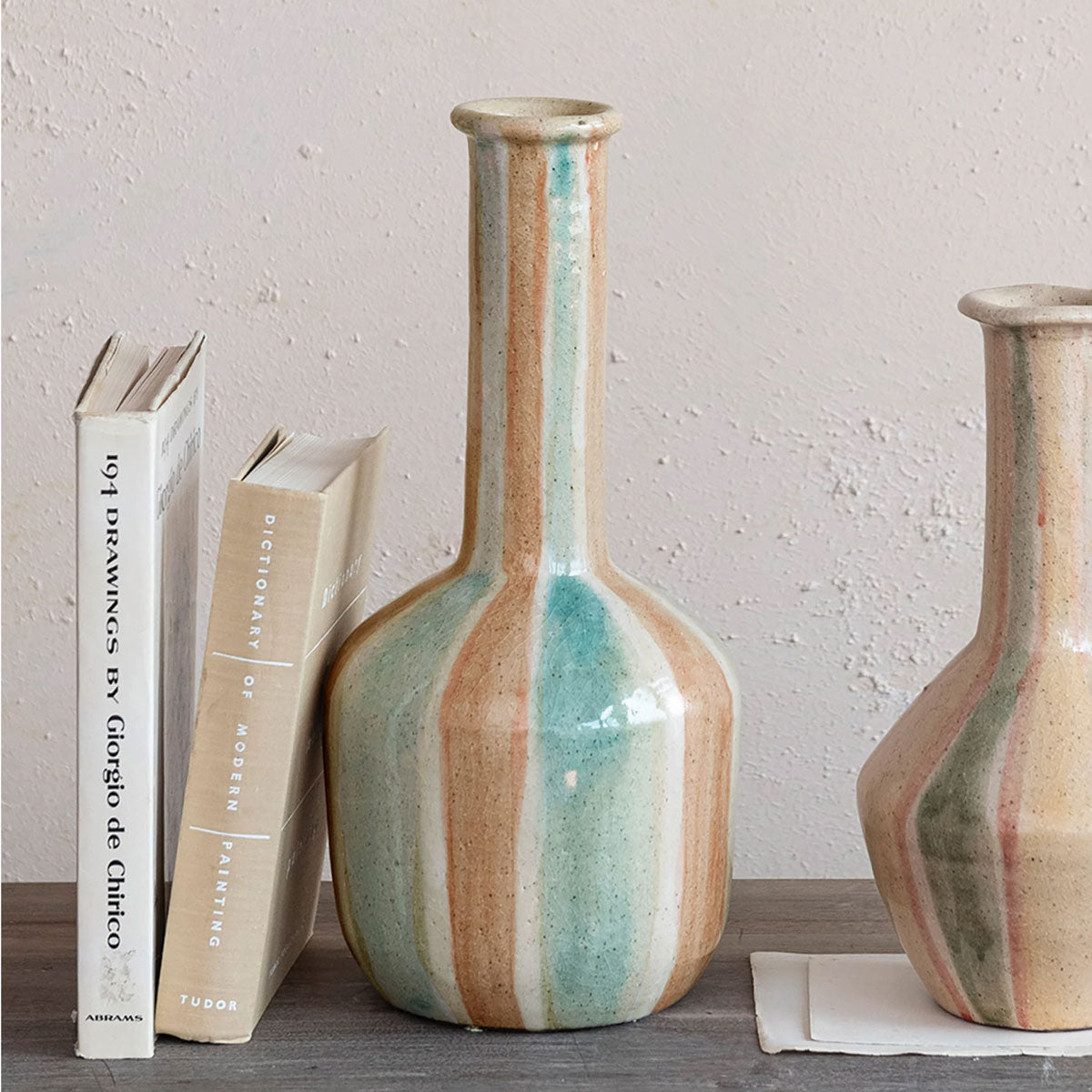 Hand-Painted Stripes Terra-cotta Vase front | MILK MONEY milkmoney.co | Home decor online, Modern home decor, Luxury home furnishings, Best home decor, Home accessories for sale, Living room furniture sets, Kitchen decor ideas, Wall art for home, Bathroom accessories, Vintage home decor, Minimalist home decor