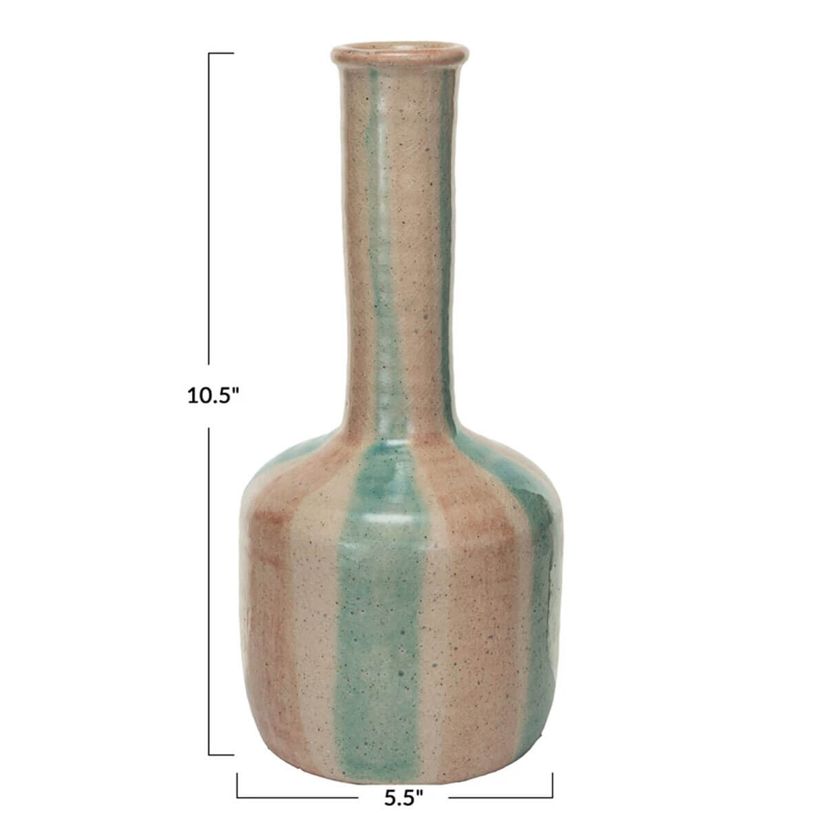 Hand-Painted Stripes Terra-cotta Vase