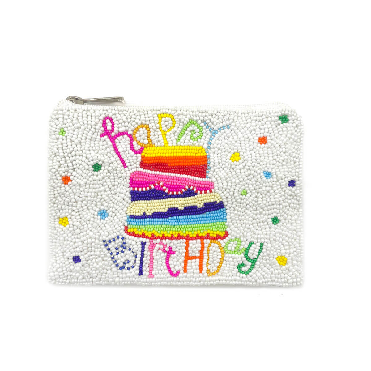 Happy Birthday Beaded Coin Bag