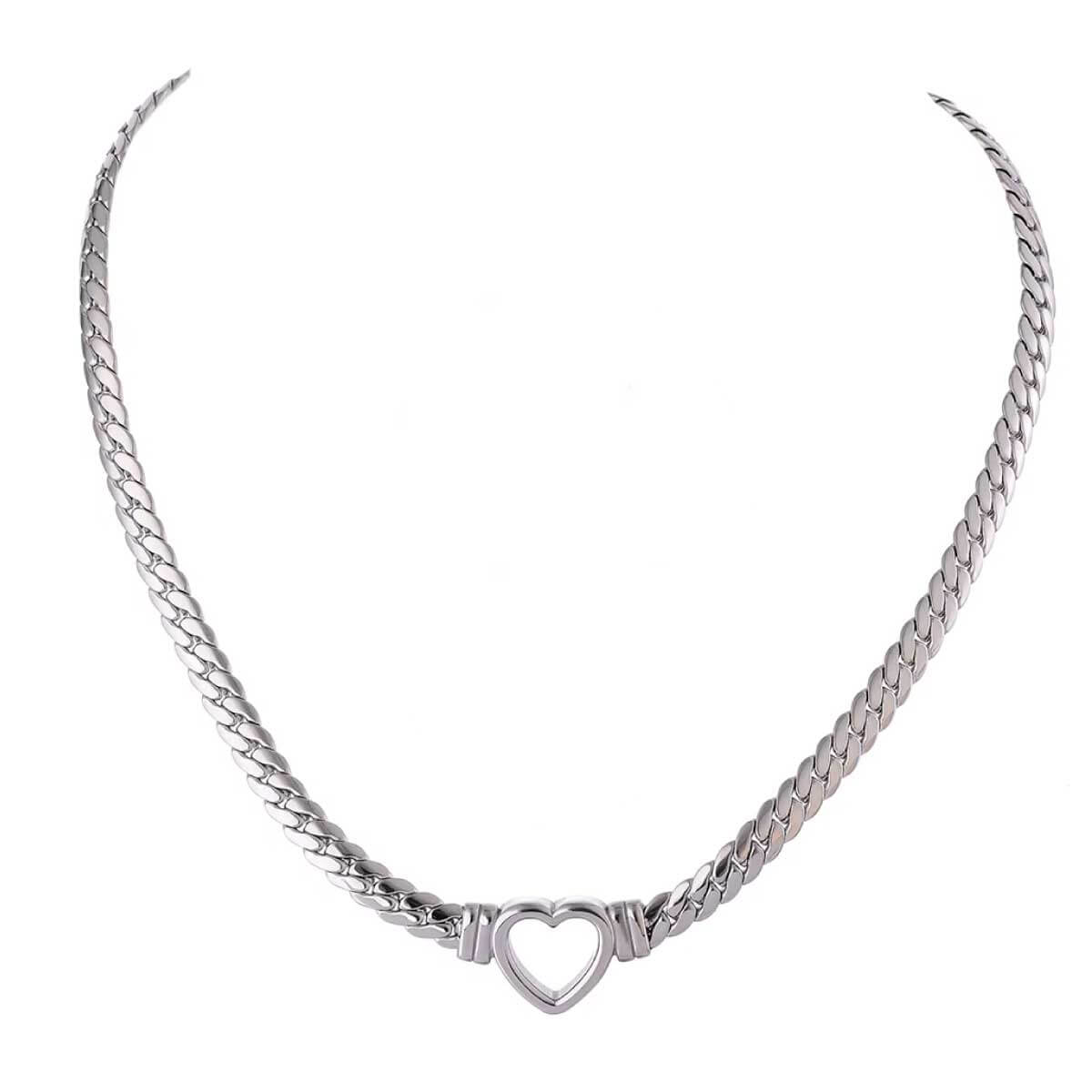 Heart Charm Cuban Link Necklace silver front | MILK MONEY milkmoney.co | cute necklaces. pretty necklaces. trendy necklaces.
cute simple necklaces. cute gold necklace. cute cheap necklaces. cute necklaces for women. trendy layered necklaces. casual necklace. cute trendy necklaces