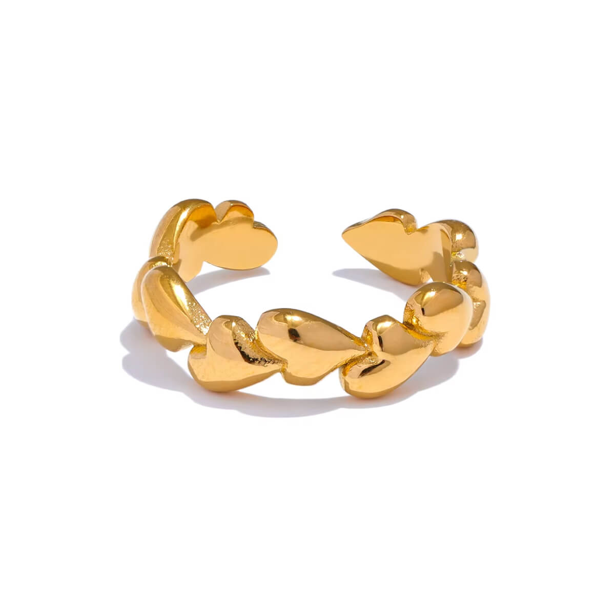 Hearts Band Ring gold | MILK MONEY milkmoney.co | cute rings, simple rings, casual rings, simple rings for women, trendy rings, cute rings for women, cute cheap rings, casual rings for women