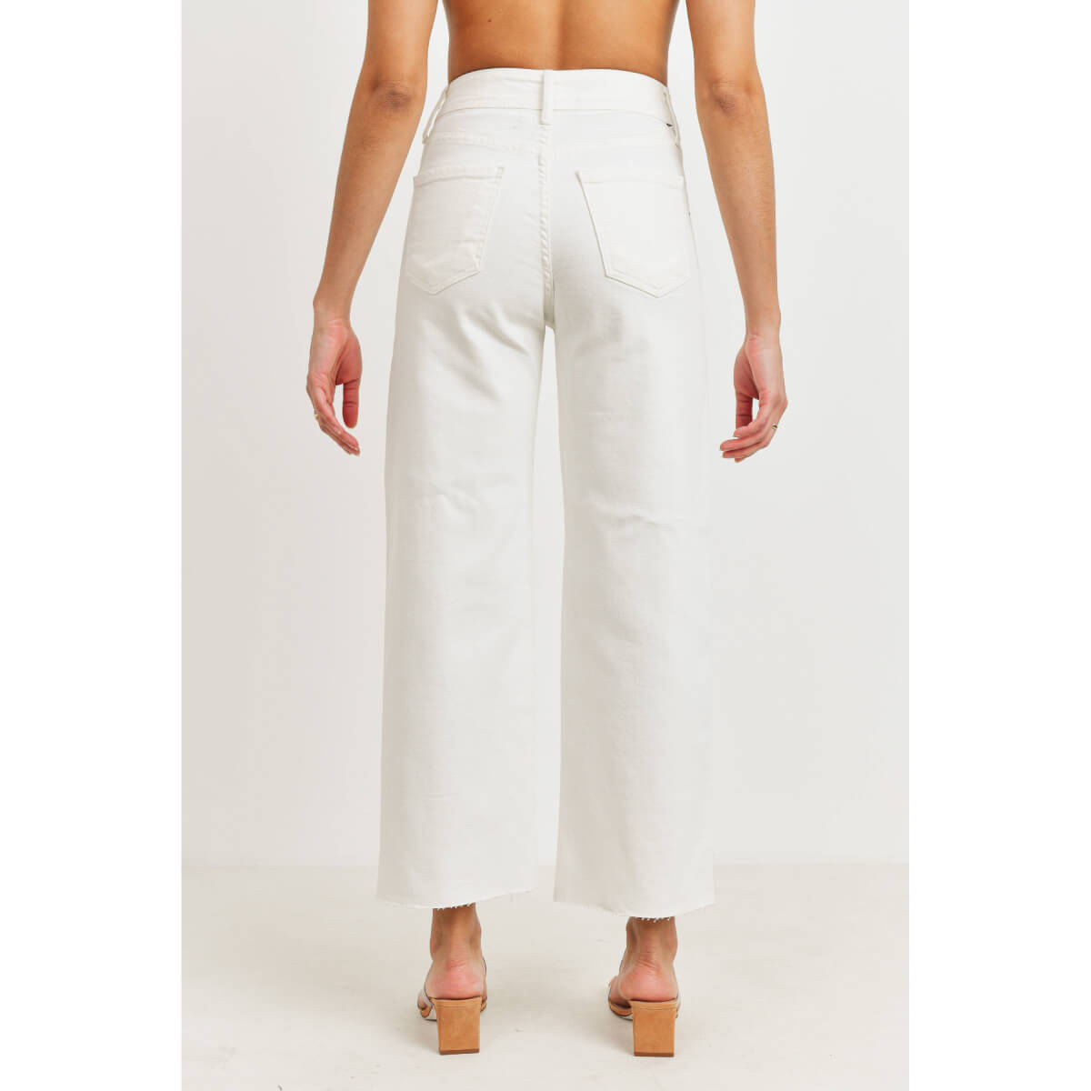 High Rise Utility Wide Leg Jeans white back | MILK MONEY milkmoney.co | cute clothes for women. womens online clothing. trendy online clothing stores. womens casual clothing online. trendy clothes online. trendy women's clothing online. ladies online clothing stores. trendy women's clothing stores. cute female clothes.