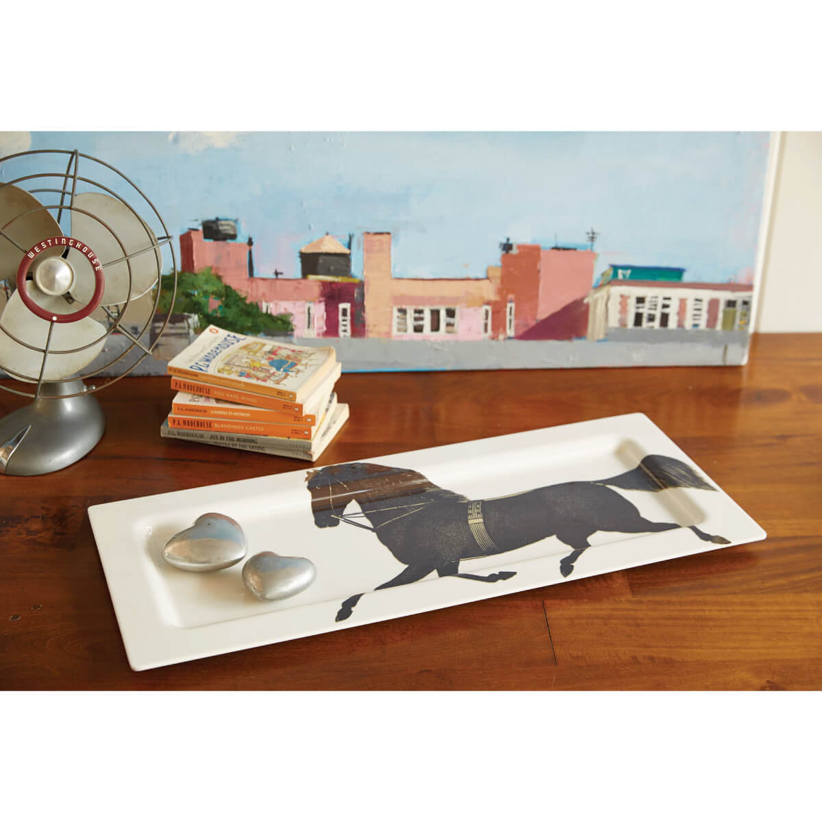 Horse Rectangle X-Large Melamine Platter front | MILK MONEY milkmoney.co | white elephant gift ideas, gift, mother's day gift ideas, white elephant gift, gift shops near me, cute home decor, mother's day gift, cute home accents, handmade in USA, elegant home decor