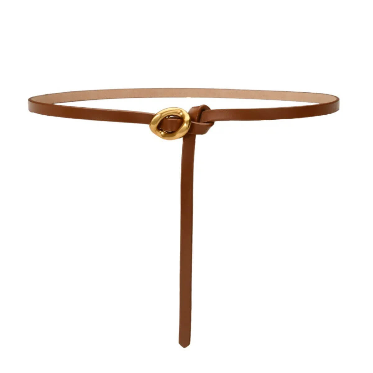 Ins Buckle Thin Belt brown front | MILK MONEY milkmoney.co | women's accessories. cute accessories. trendy accessories. cute accessories for girls. ladies accessories. women's fashion accessories.