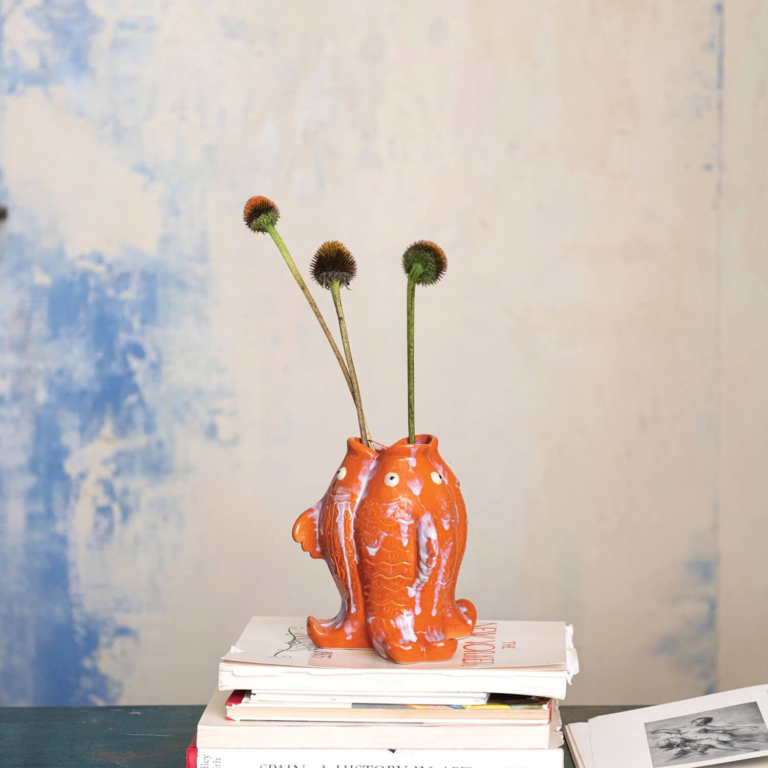 Koi Fish Shaped Stoneware Bud Vase front orange | MILK MONEY milkmoney.co | Home decor online, Modern home decor, Luxury home furnishings, Best home decor, Home accessories for sale, Living room furniture sets, Kitchen decor ideas, Wall art for home, Bathroom accessories, Vintage home decor, Minimalist home decor