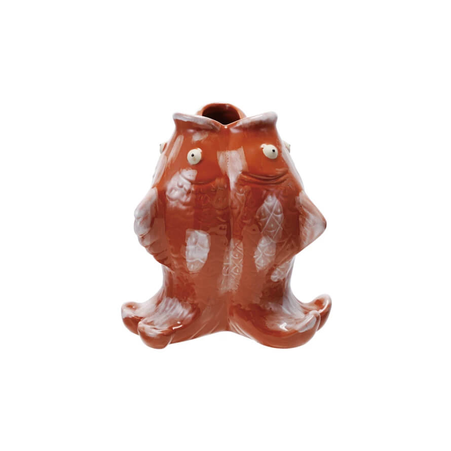 Koi Fish Shaped Stoneware Bud Vase front orange | MILK MONEY milkmoney.co | Home decor online, Modern home decor, Luxury home furnishings, Best home decor, Home accessories for sale, Living room furniture sets, Kitchen decor ideas, Wall art for home, Bathroom accessories, Vintage home decor, Minimalist home decor