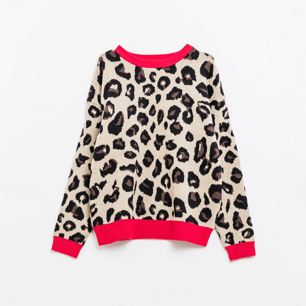 Leopard Crew Neck Sweater front | MILK MONEY milkmoney.co | cute clothes for women. womens online clothing. trendy online clothing stores. womens casual clothing online. trendy clothes online. trendy women's clothing online. ladies online clothing stores. trendy women's clothing stores. cute female clothes.