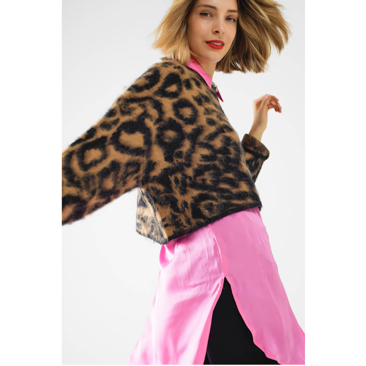 Leopard Print Fuzzy Sweater