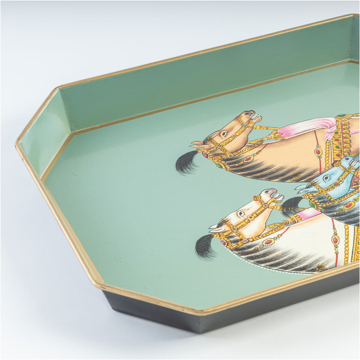 Les Ottoman Horse Flora Hand Painted Iron Tray front | MILK MONEY milkmoney.co | Home decor online, Modern home decor, Luxury home furnishings, Best home decor, Home accessories for sale, Living room furniture sets, Kitchen decor ideas, Wall art for home, Bathroom accessories, Vintage home decor, Minimalist home decor