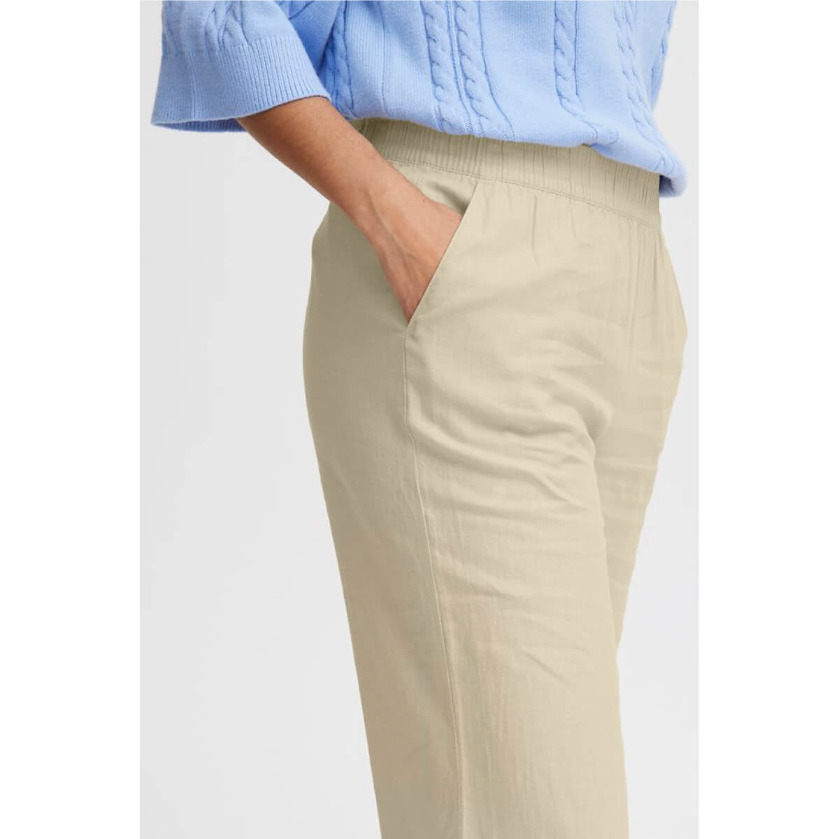 Linen Trousers khaki side | MILK MONEY milkmoney.co | cute clothes for women. womens online clothing. trendy online clothing stores. womens casual clothing online. trendy clothes online. trendy women's clothing online. ladies online clothing stores. trendy women's clothing stores. cute female clothes.