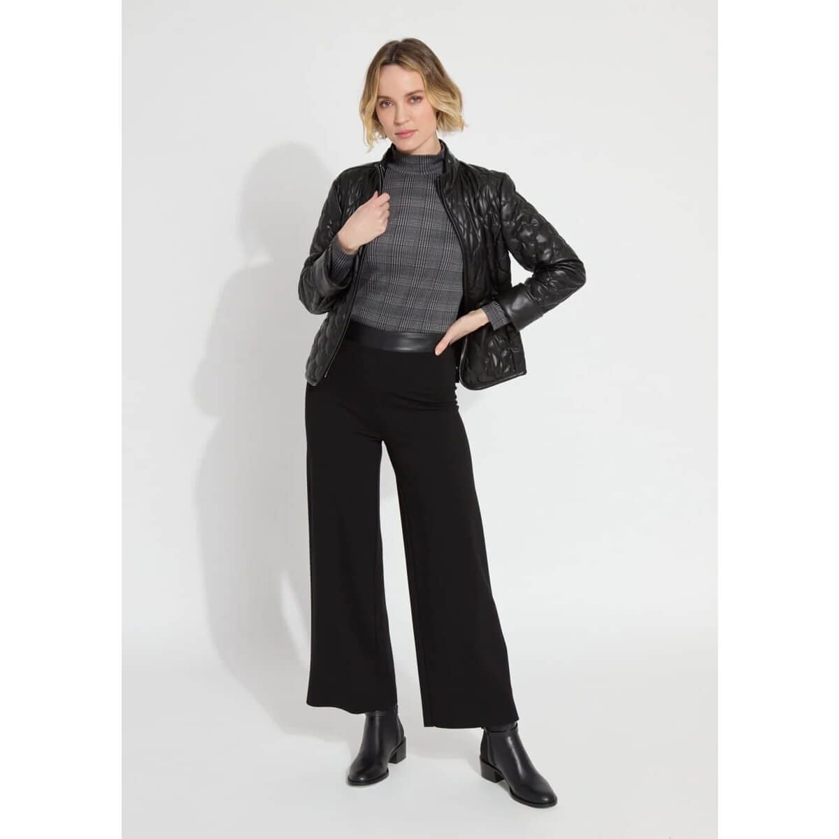 Lysse Denver Wide Leg Ponte Pant black front | MILK MONEY milkmoney.co | cute pants for women. cute trendy pants.
