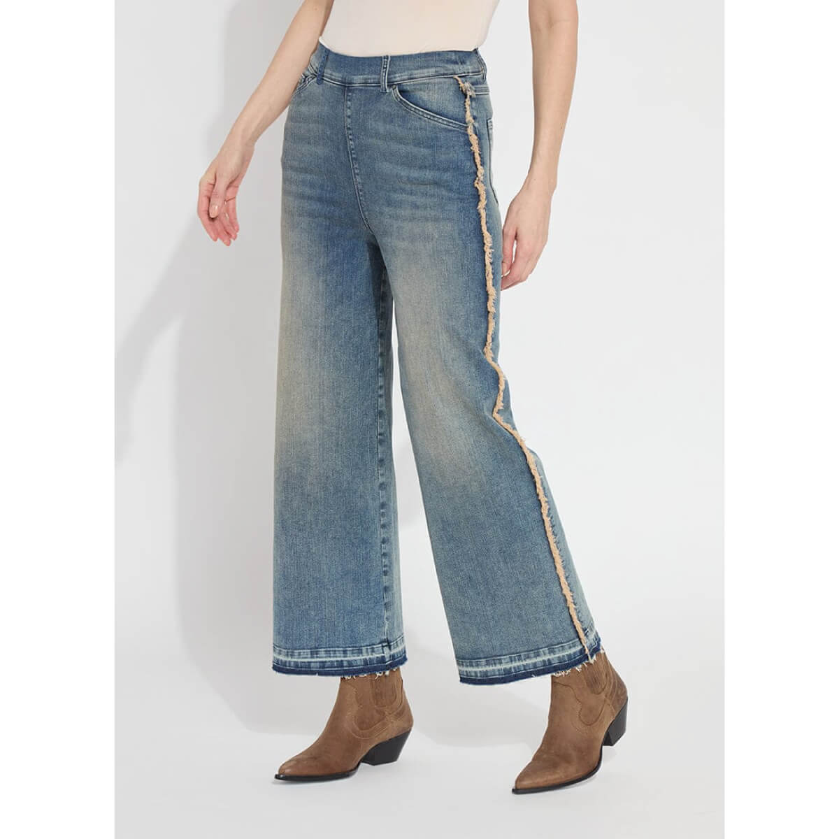 Lysse Era Wide Leg Jeans blue front | MILK MONEY milkmoney.co | cute pants for women. cute trendy pants.