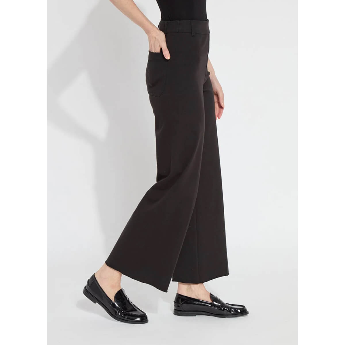 Lysse Erin Wide Leg Denim Pants black side | MILK MONEY milkmoney.co | cute pants for women. cute trendy pants.