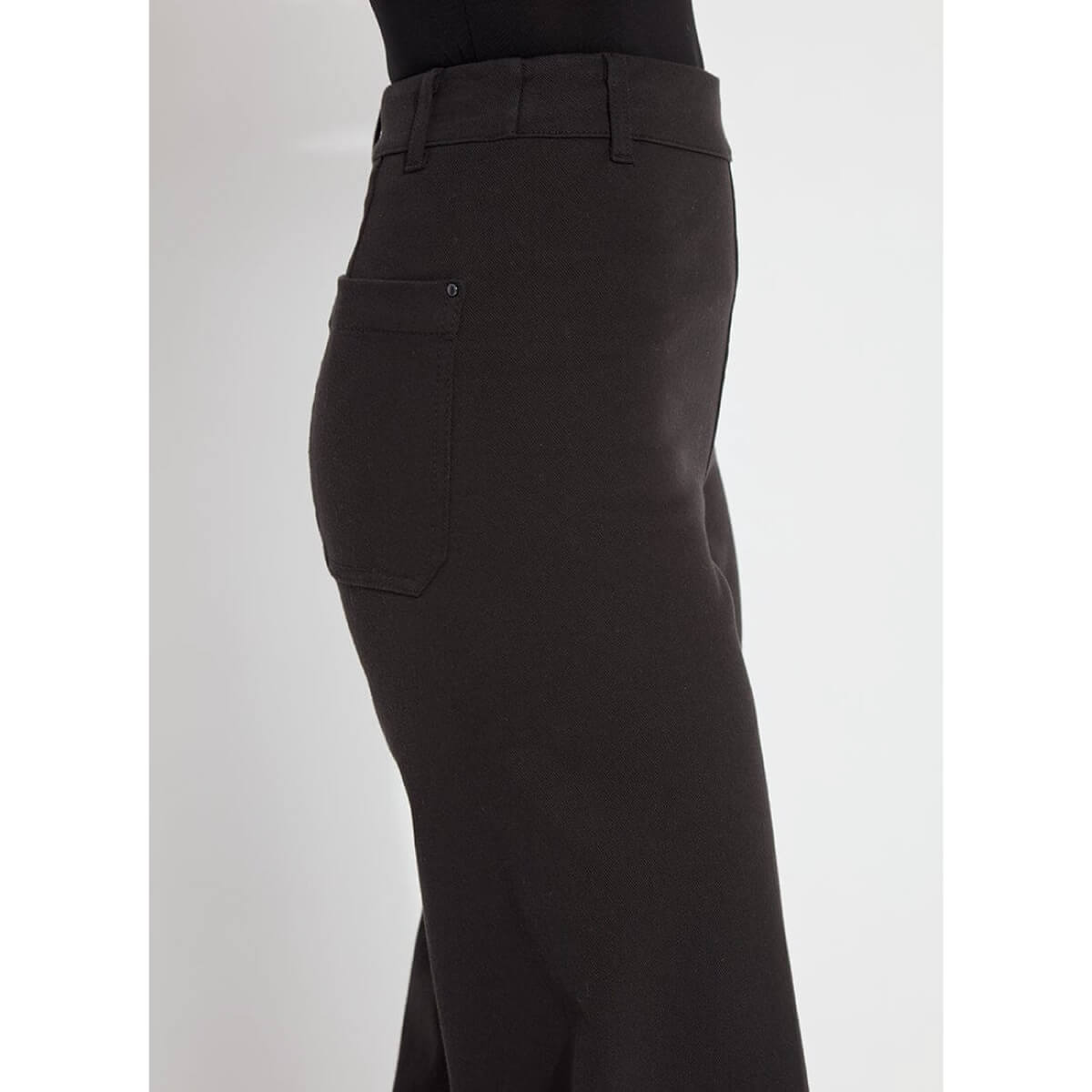 Lysse Erin Wide Leg Denim Pants black detail | MILK MONEY milkmoney.co | cute pants for women. cute trendy pants.