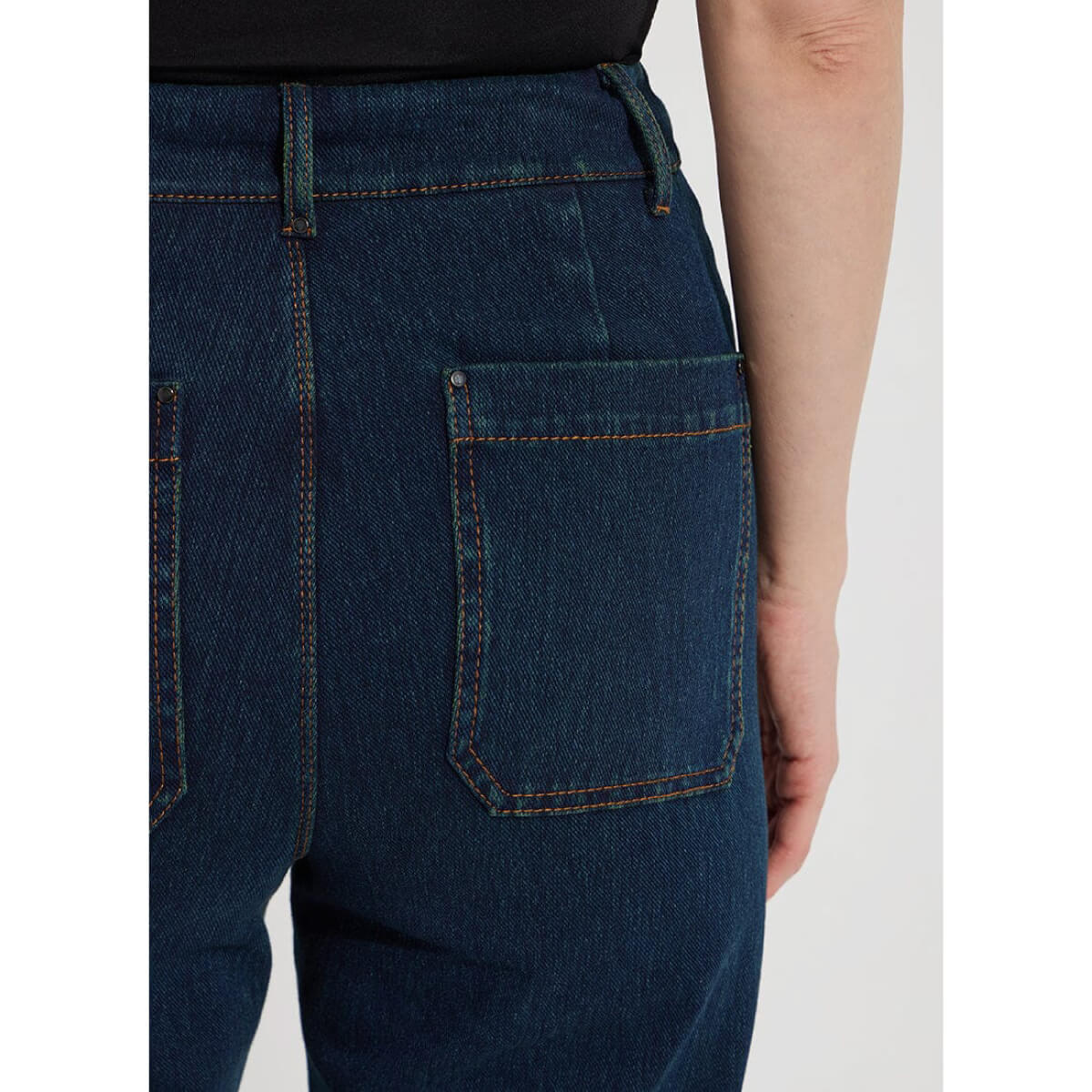 Lysse Erin Wide Leg Denim Pants blue detail | MILK MONEY milkmoney.co | cute pants for women. cute trendy pants.