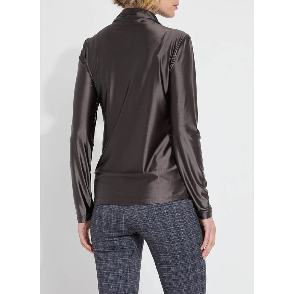 Lysse Shalom Satin Jersey ash gray back | MILK MONEY milkmoney.co | cute tops for women. trendy tops for women. cute blouses for women. stylish tops for women. pretty womens tops.