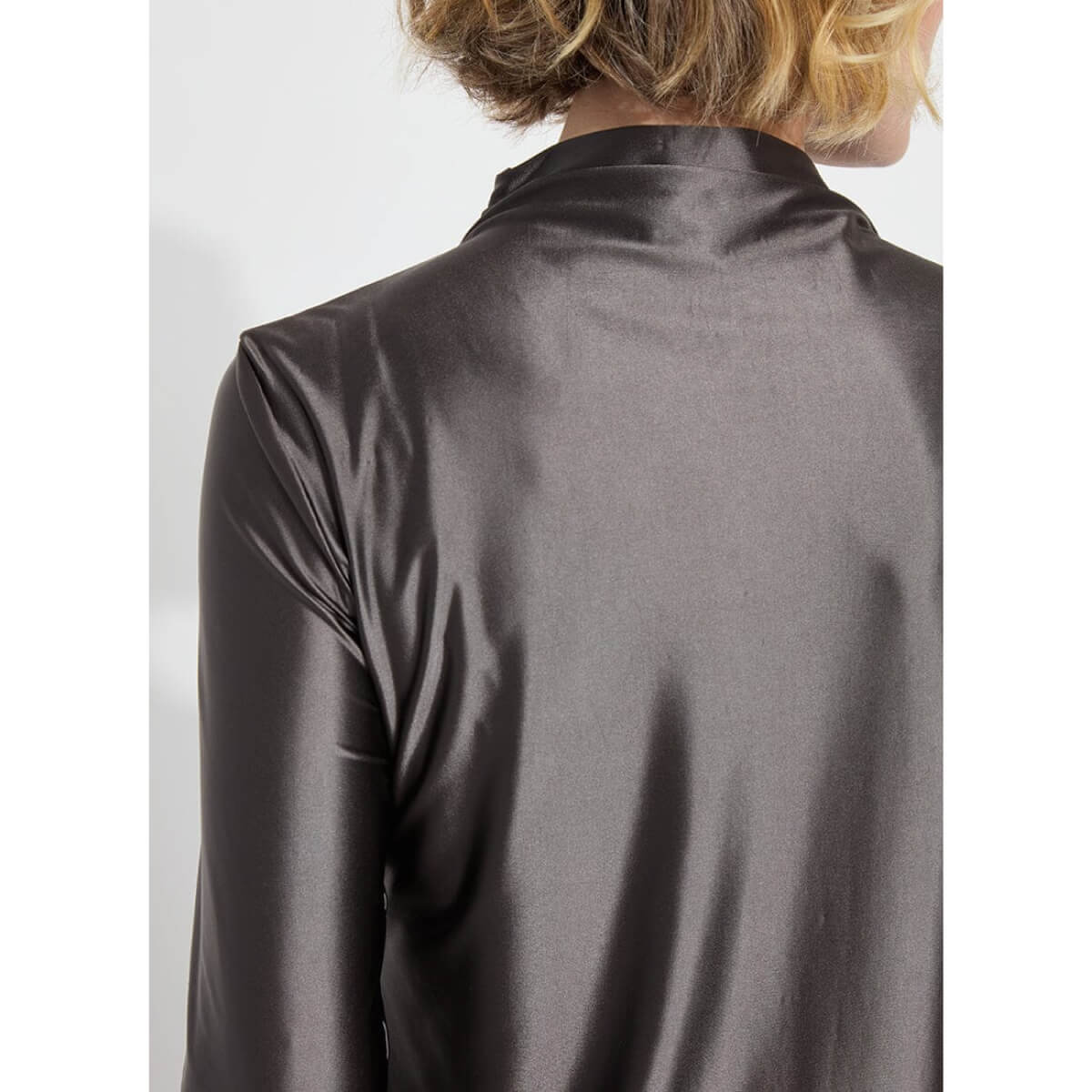 Lysse Shalom Satin Jersey ash gray back | MILK MONEY milkmoney.co | cute tops for women. trendy tops for women. cute blouses for women. stylish tops for women. pretty womens tops.