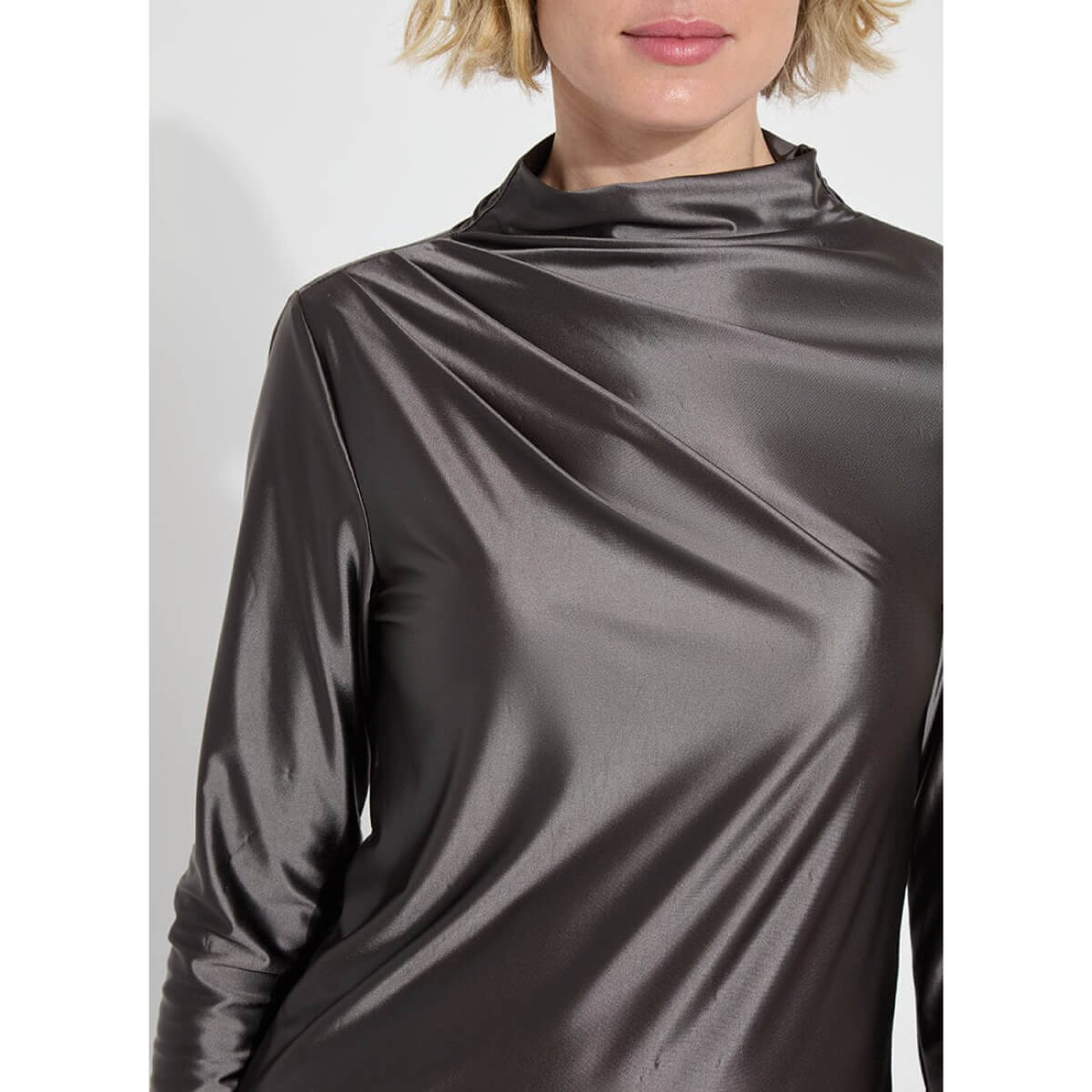 Lysse Shalom Satin Jersey ash gray front | MILK MONEY milkmoney.co | cute tops for women. trendy tops for women. cute blouses for women. stylish tops for women. pretty womens tops.