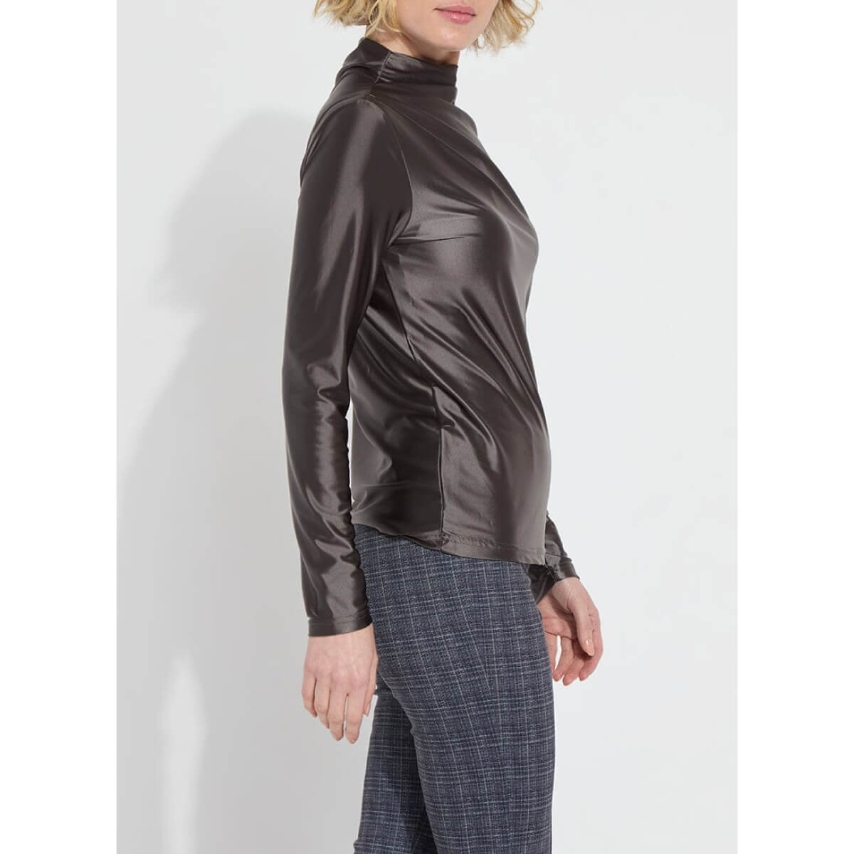 Lysse Shalom Satin Jersey ash gray side | MILK MONEY milkmoney.co | cute tops for women. trendy tops for women. cute blouses for women. stylish tops for women. pretty womens tops.