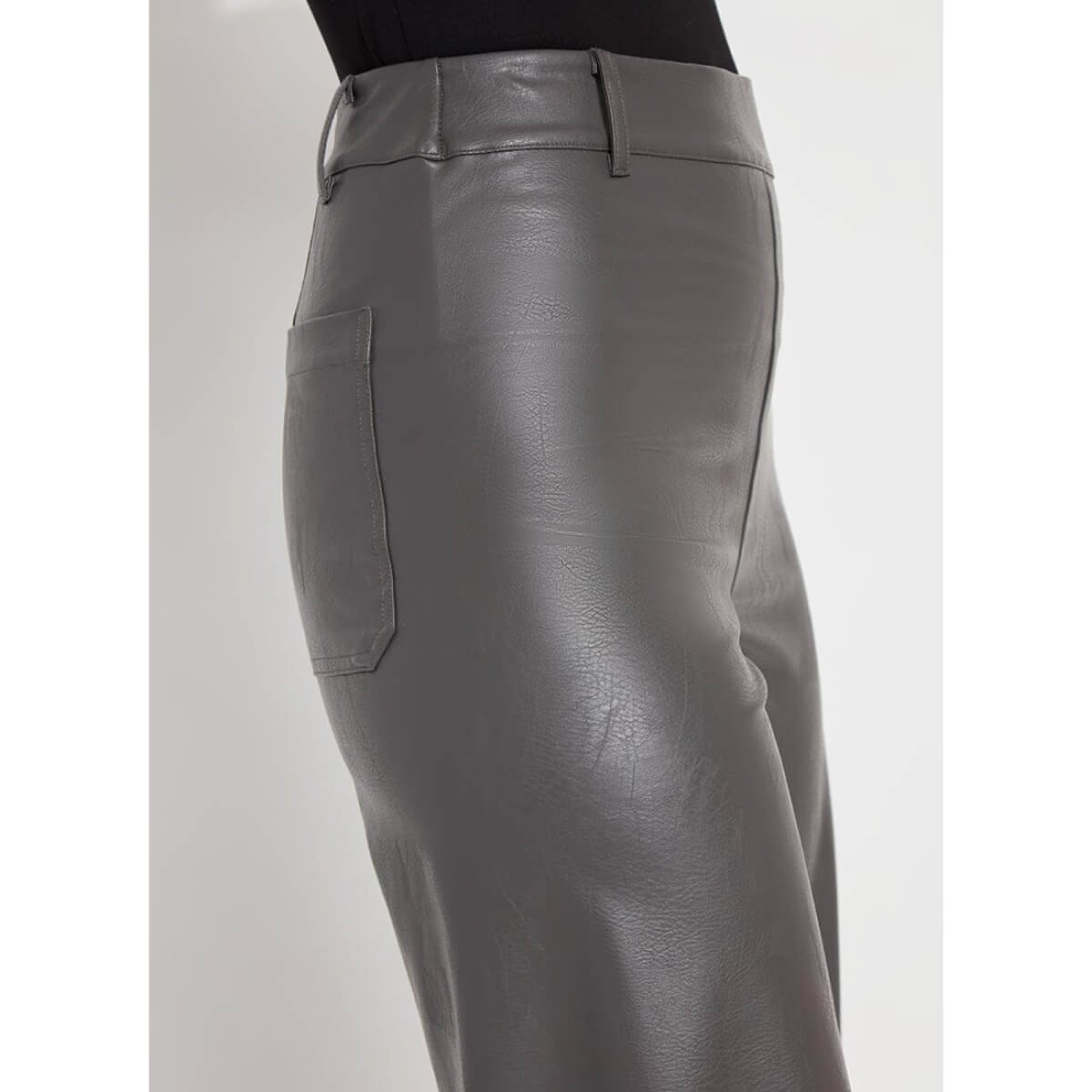 Lysse Vegan Leather Wide Leg Pant grey side | MILK MONEY milkmoney.co | cute clothes for women. womens online clothing. trendy online clothing stores. womens casual clothing online. trendy clothes online. trendy women's clothing online. ladies online clothing stores. trendy women's clothing stores. cute female clothes.