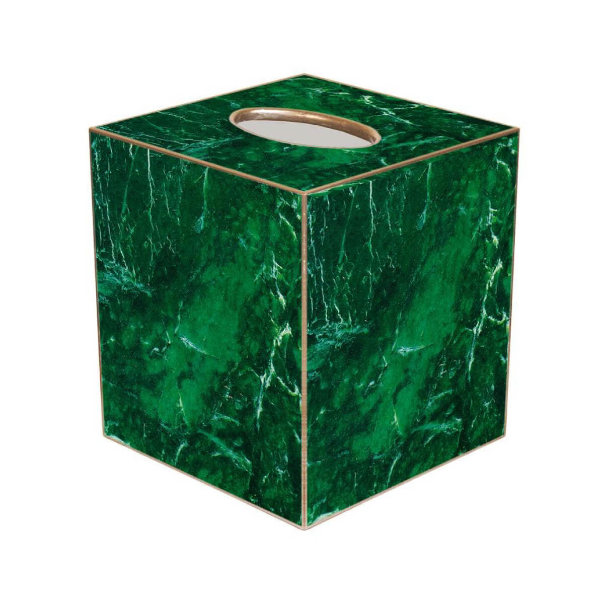 Malachite Paper Mache Tissue Box Cover