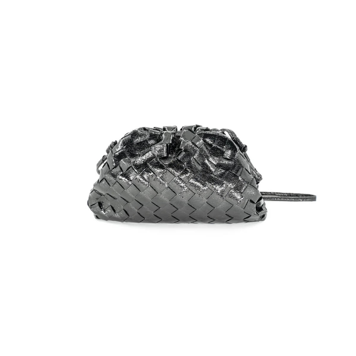 Metallic Braided Faux Leather Clutch Bag