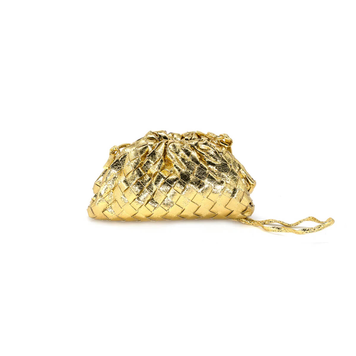 Metallic Braided Faux Leather Clutch Bag gold front | MILK MONEY milkmoney.co | women's accessories. cute accessories. trendy accessories. cute accessories for girls. ladies accessories. women's fashion accessories.