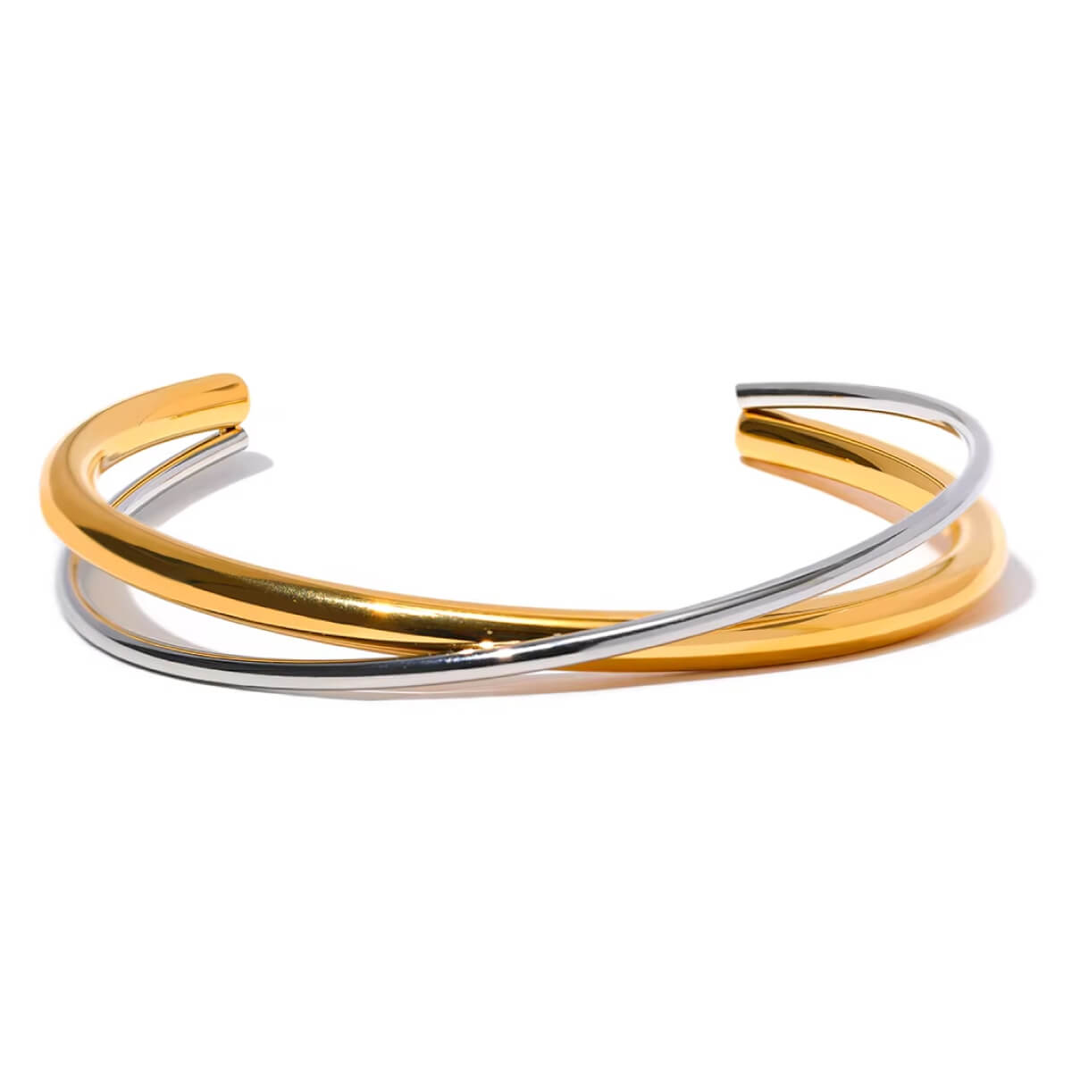 Mix Metal Wrapped Open Cuff Bracelet front | MILK MONEY milkmoney.co | cute bracelets. cool bracelets. beach bracelets. bracelet packs. cute cheap bracelets. cute simple bracelets. cute bracelets with beads. cute women's bracelets.