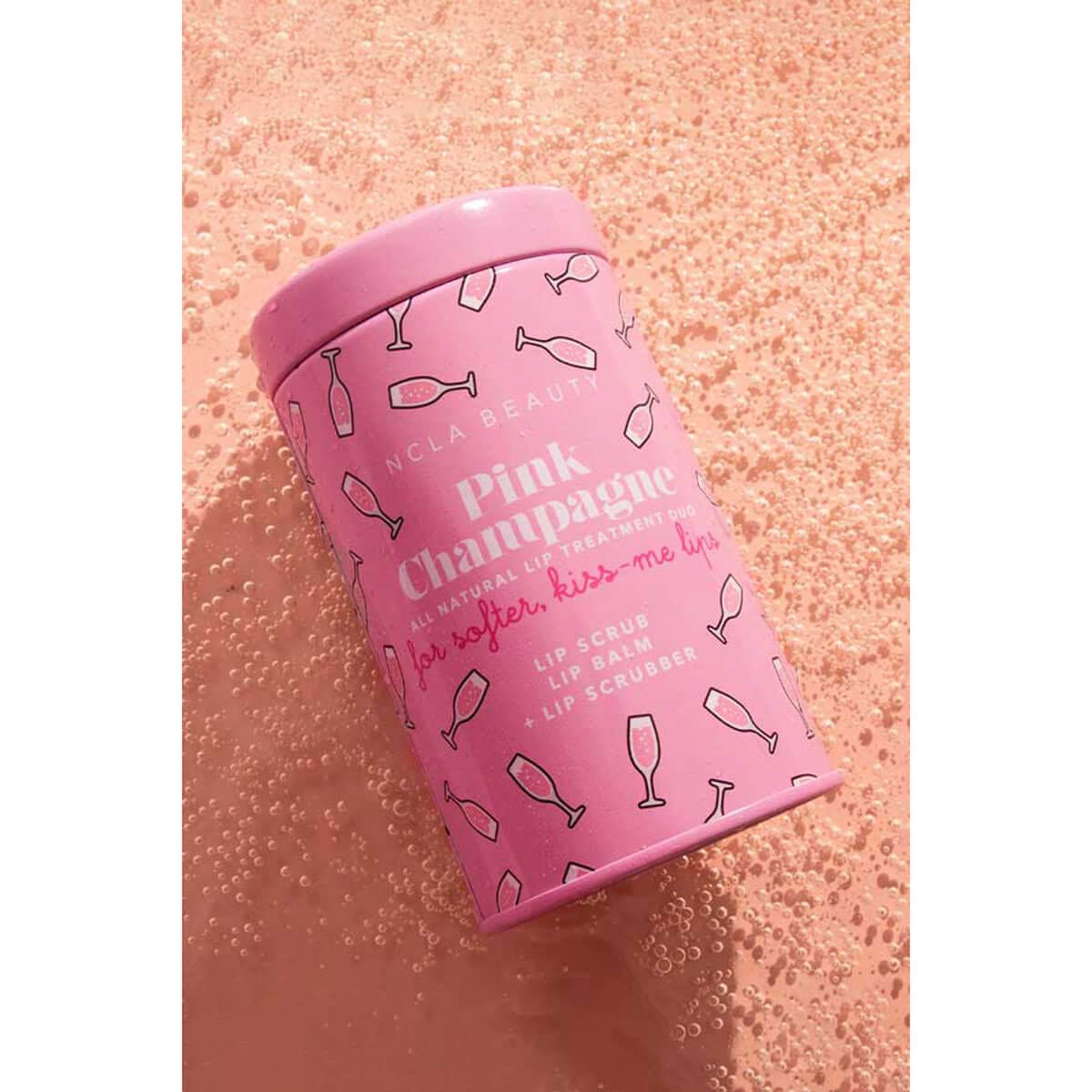 NCLA Beauty Pink Champagne Lip Care Set + Lip Scrubber front pink | MILK MONEY milkmoney.co | natural skin care products. organic skin care. clean beauty products. organic skin care products. natural skincare. vegan skincare. organic skincare. organic beauty products. vegan cruelty free skincare. vegan skincare products