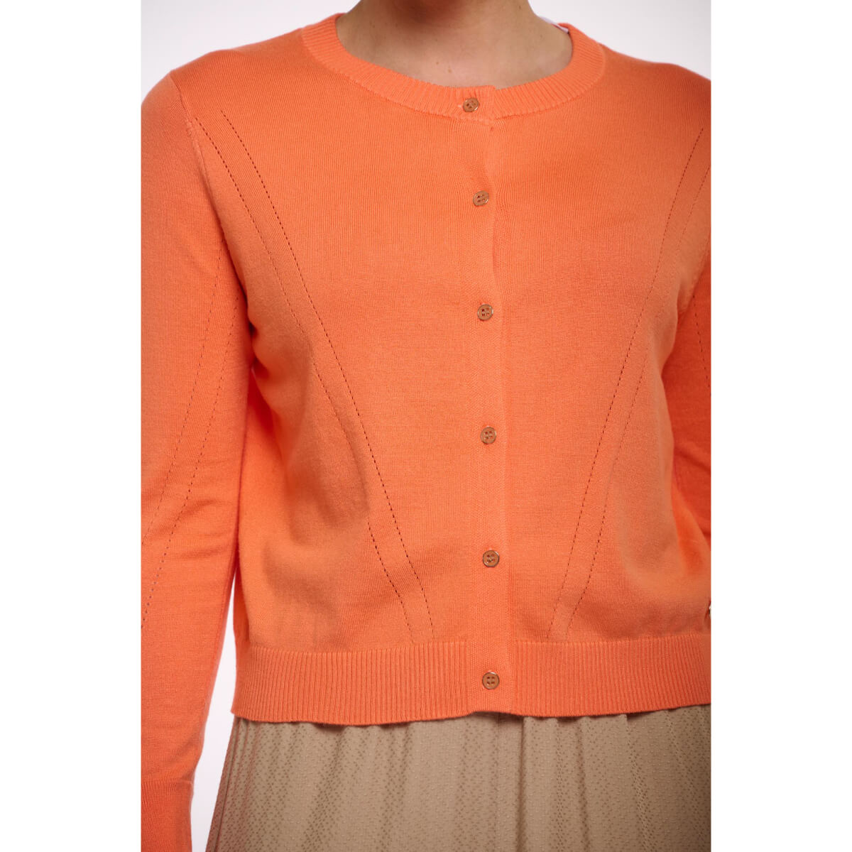 Nina Cardigan orange front | MILK MONEY milkmoney.co | cute tops for women. trendy tops for women. cute blouses for women. stylish tops for women. pretty womens tops.