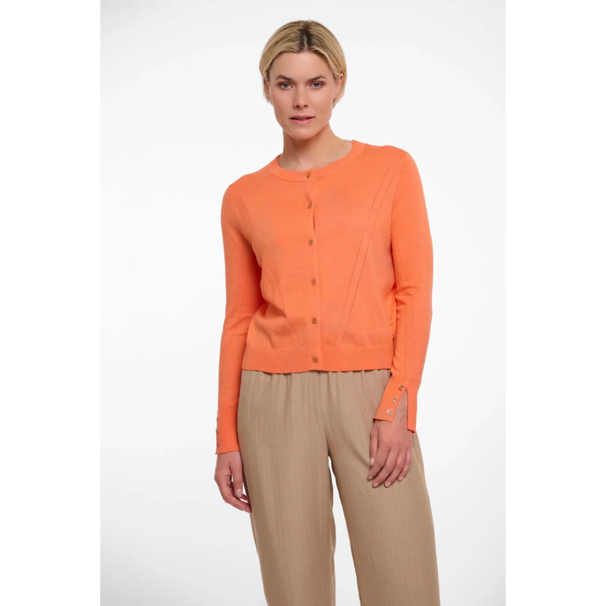 Nina Cardigan orange front | MILK MONEY milkmoney.co | cute tops for women. trendy tops for women. cute blouses for women. stylish tops for women. pretty womens tops.