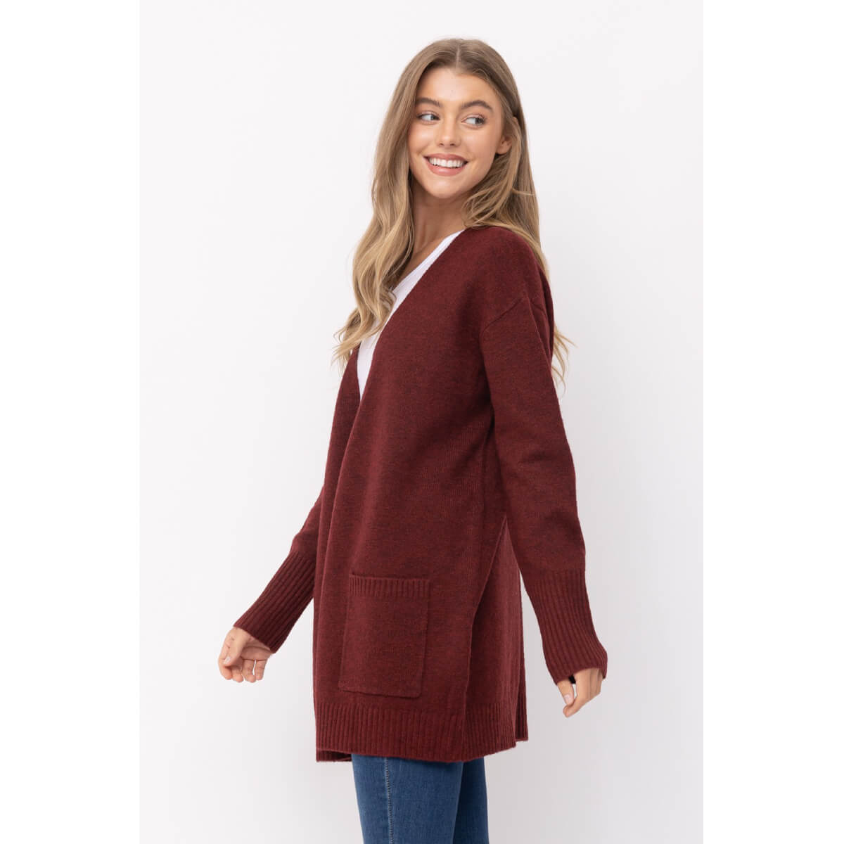 Open Front Long Cardigan