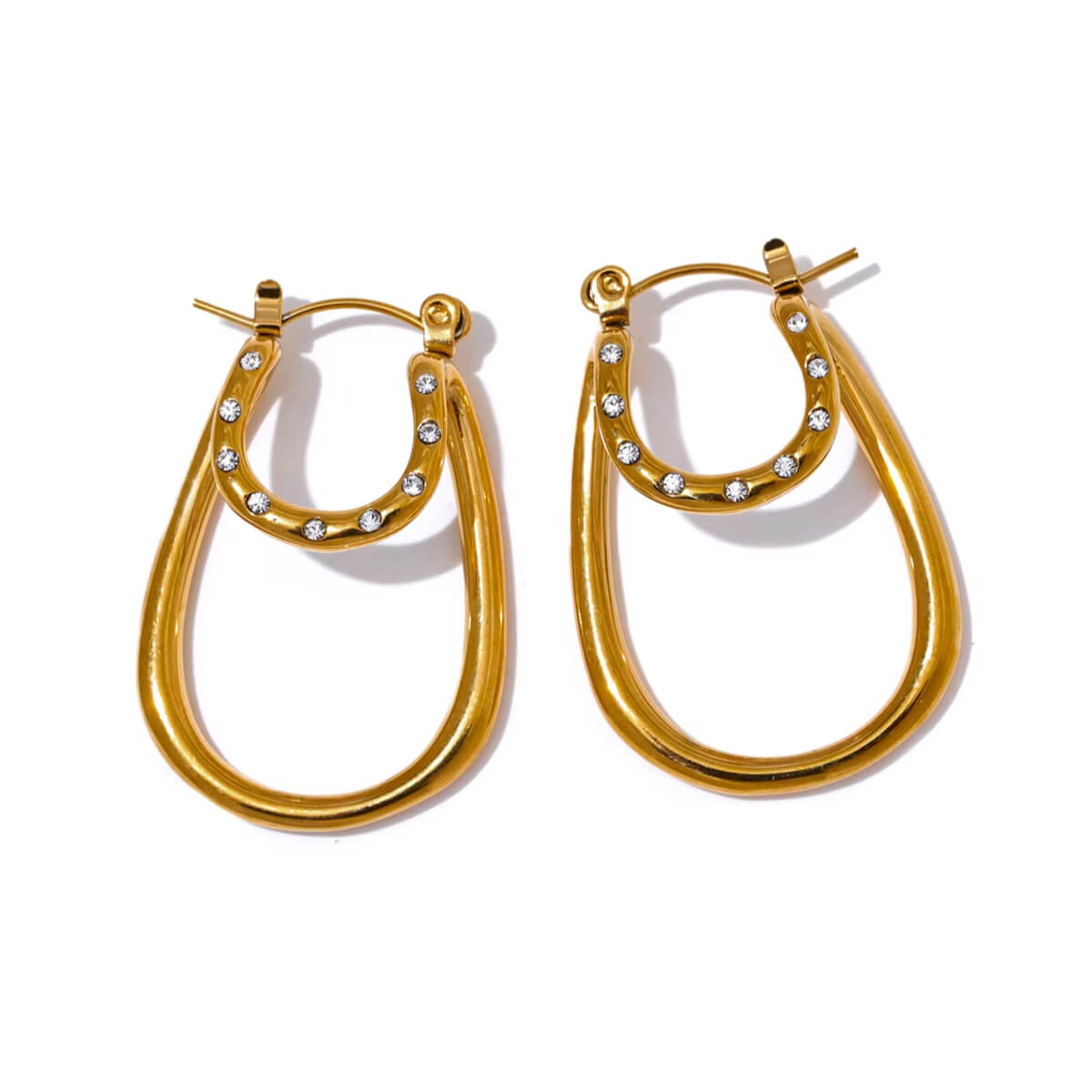 Oval Hollow Hoop Earrings gold front | MILK MONEY milkmoney.co | cute earring sets. cute dangle earrings. cute hoop earrings. cute cheap earrings. cute cheap earrings. cute small earrings. fun dangle earrings. trendy dangle earrings. affordable earrings. trendy dangle earrings. cute drop earrings. cute trendy earrings.