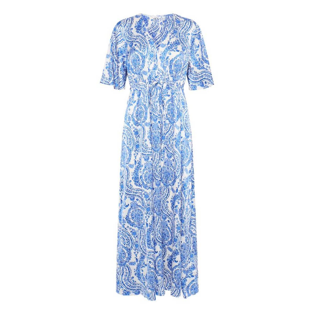 Paisley Print Maxi Dress blue front | MILK MONEY milkmoney.co | cute clothes for women. womens online clothing. trendy online clothing stores. womens casual clothing online. trendy clothes online. trendy women's clothing online. ladies online clothing stores. trendy women's clothing stores. cute female clothes.