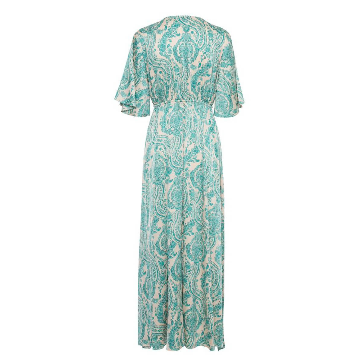 Paisley Print Maxi Dress green back | MILK MONEY milkmoney.co | cute clothes for women. womens online clothing. trendy online clothing stores. womens casual clothing online. trendy clothes online. trendy women's clothing online. ladies online clothing stores. trendy women's clothing stores. cute female clothes.