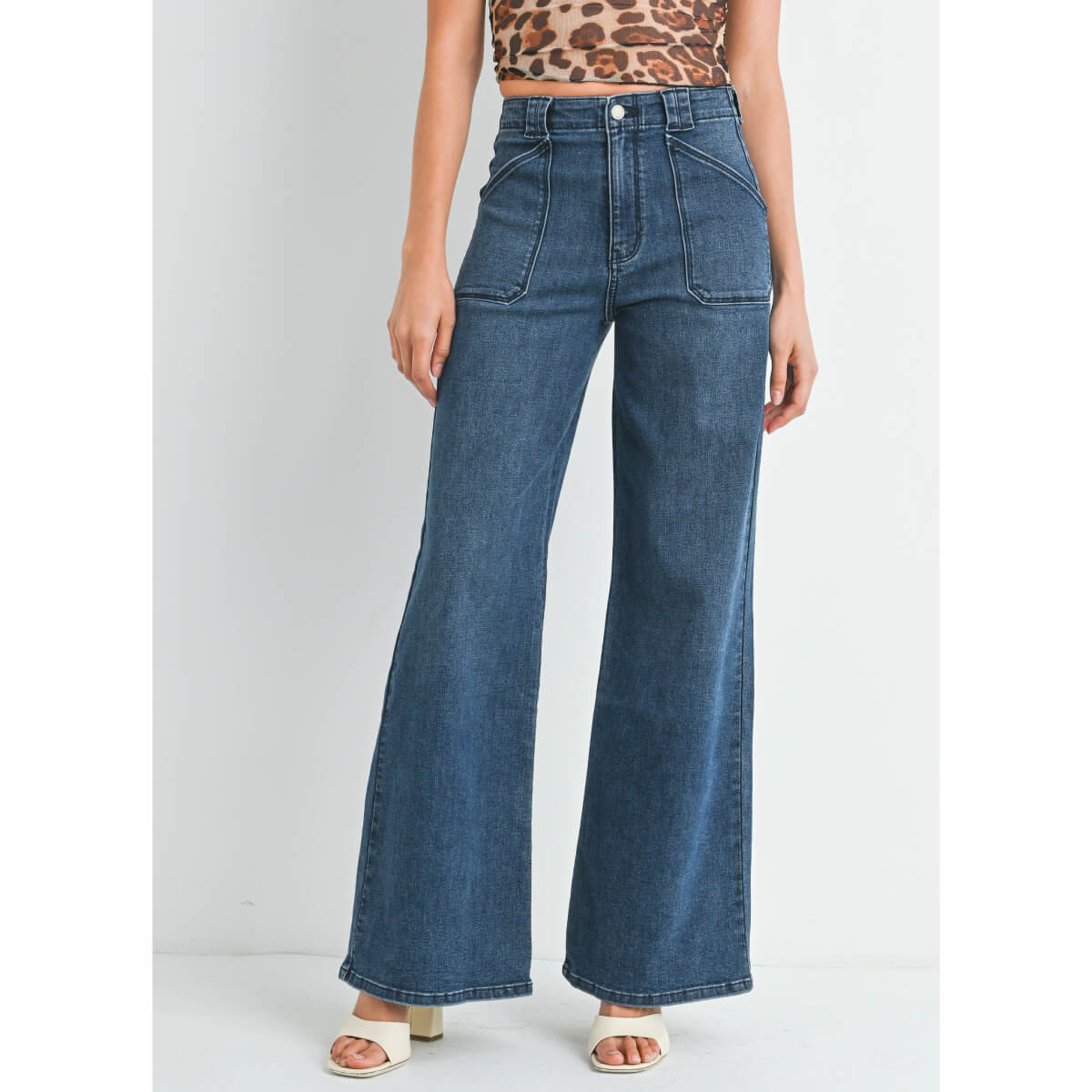 Patch Pocket Flare Leg Jeans | Women's Denim | MILK MONEY Patch Pocket Flare Leg Jeans | Women's Denim | MILK MONEY